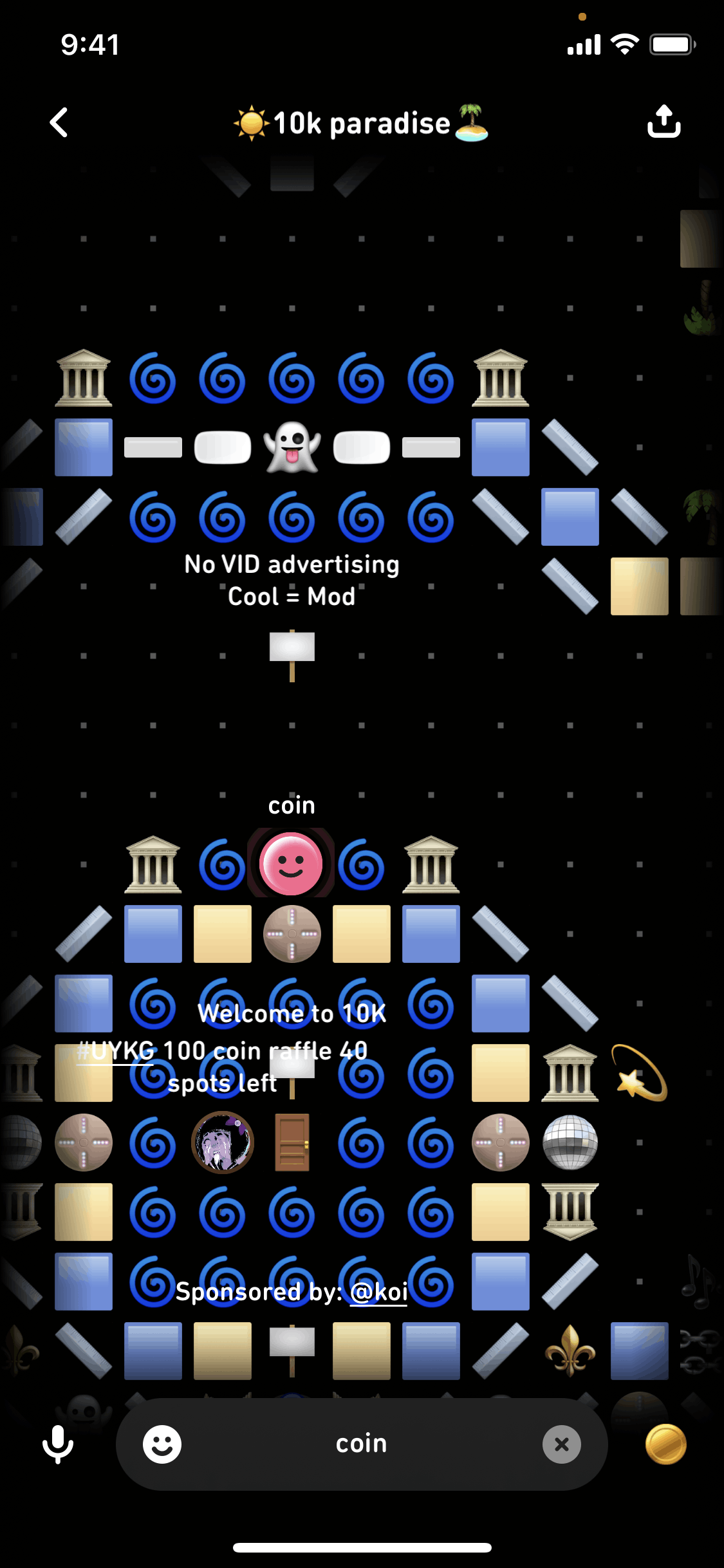 Dropping a coin on Sonar (ios) screen 2