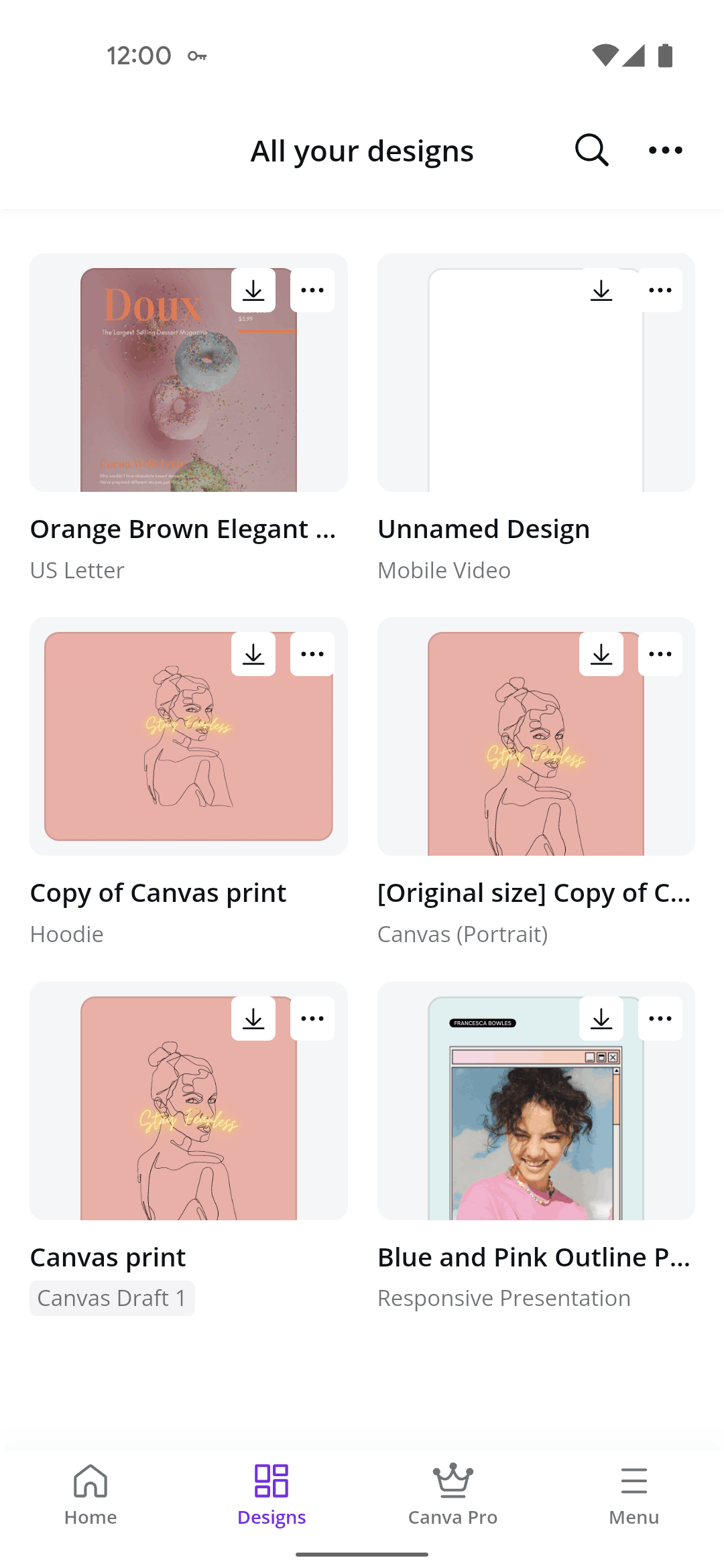 Canva Android Photo & Video interface screenshot 2