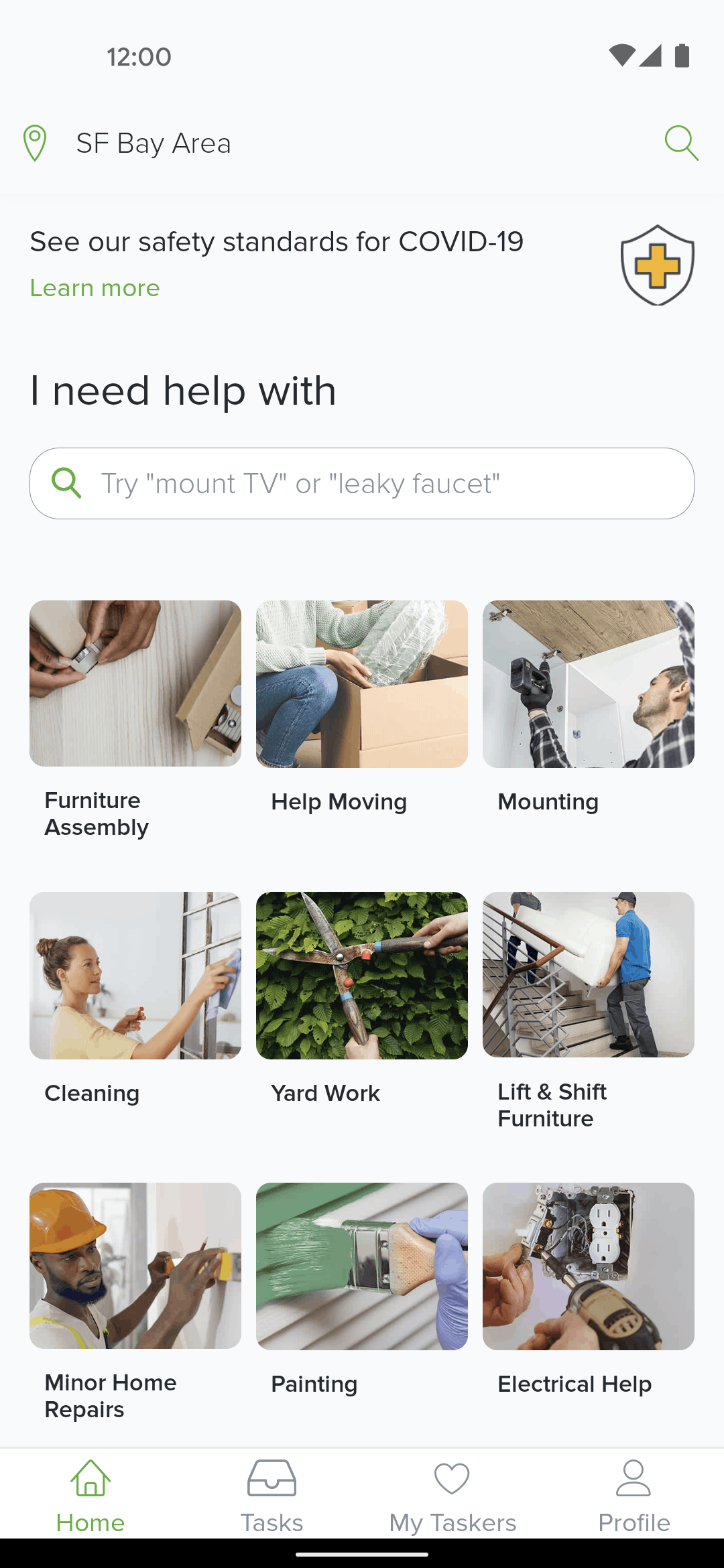 TaskRabbit Android Lifestyle interface screenshot 1