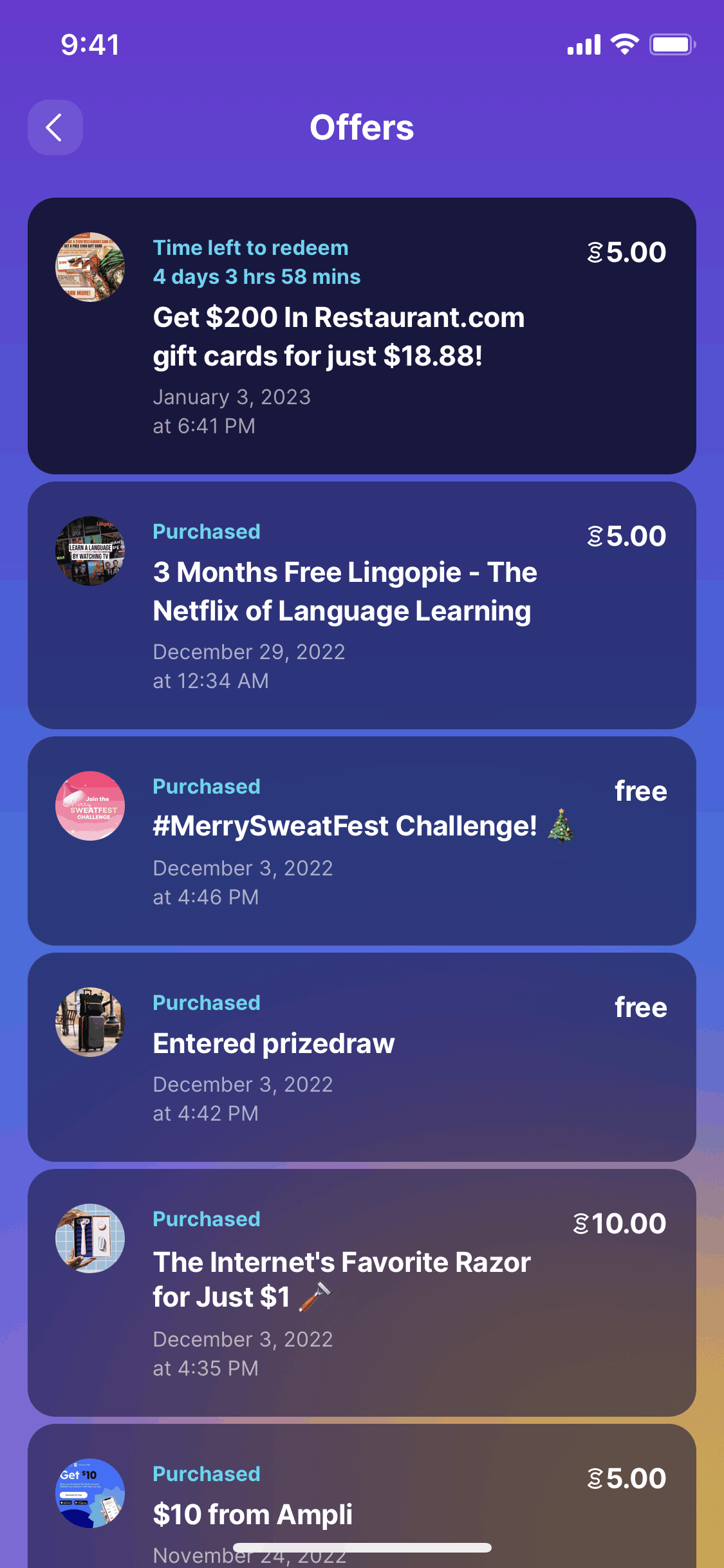 Sweatcoin iOS Health & Fitness interface screenshot 9