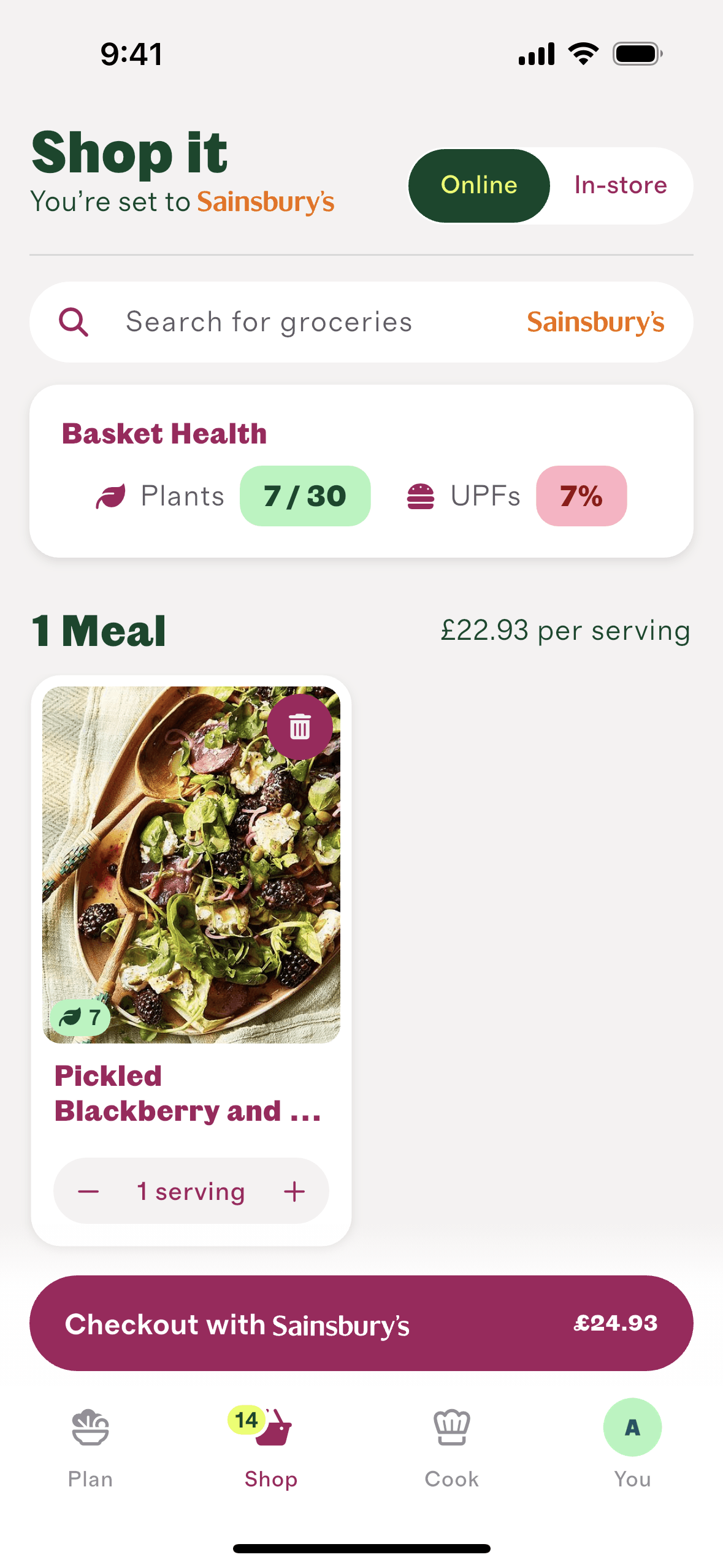 Cherrypick iOS Food & Drink interface screenshot 1