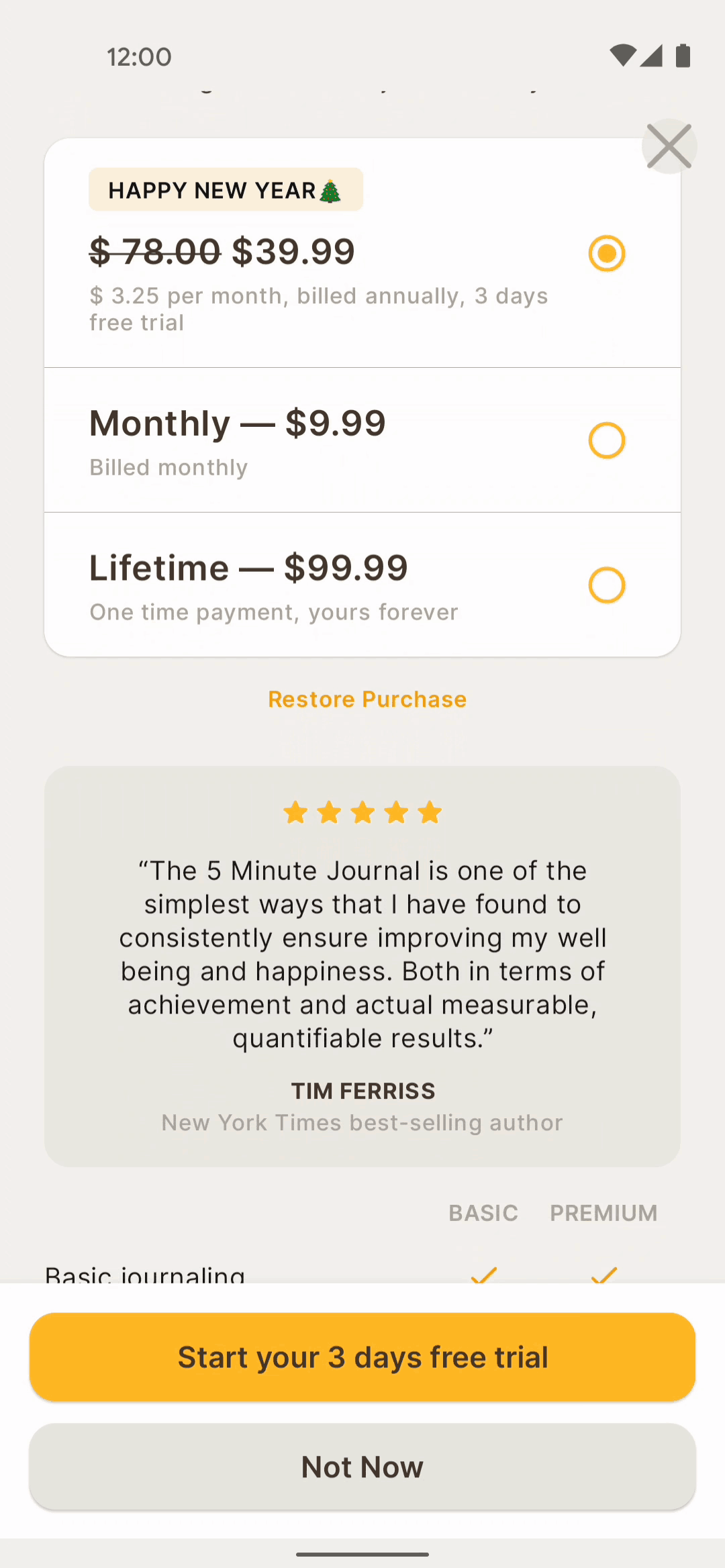 5 Minute Journal Android Health & Fitness interface screenshot 18