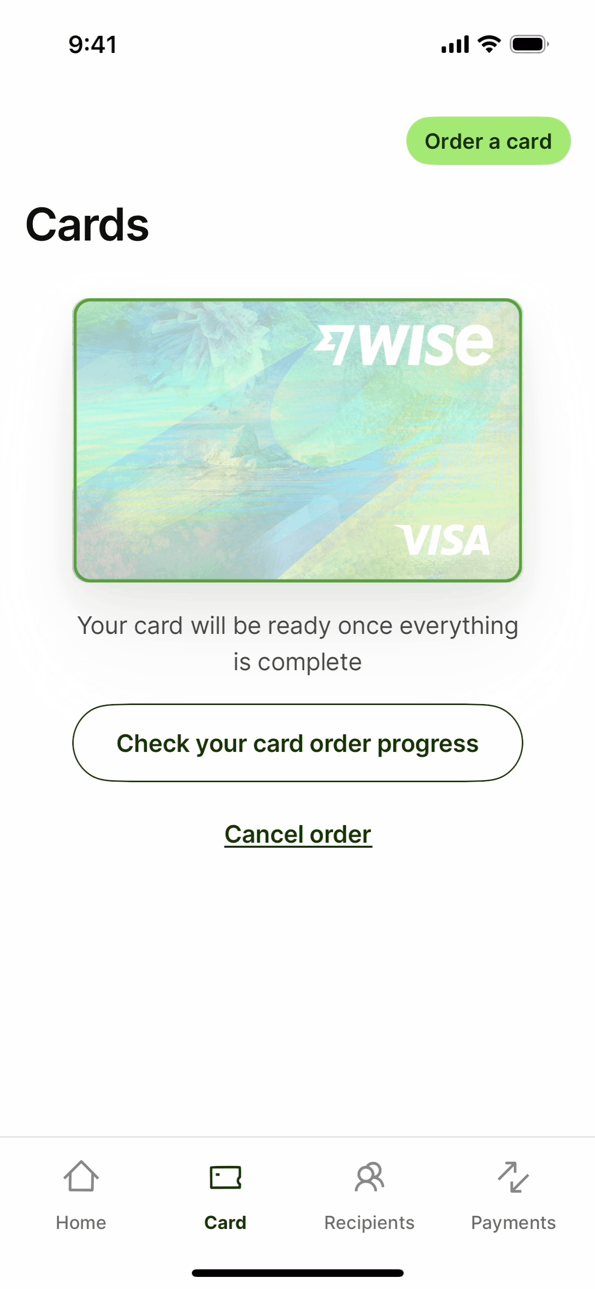 Wise iOS Finance interface screenshot 4