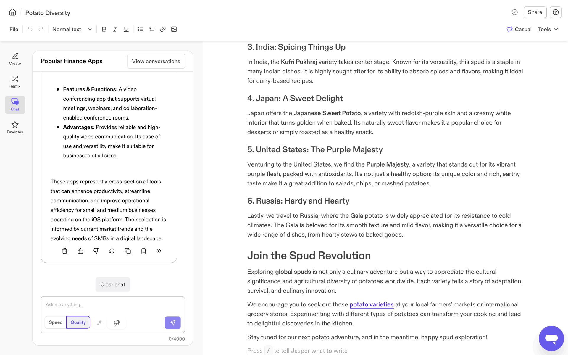 Jasper Web AI interface screenshot 17