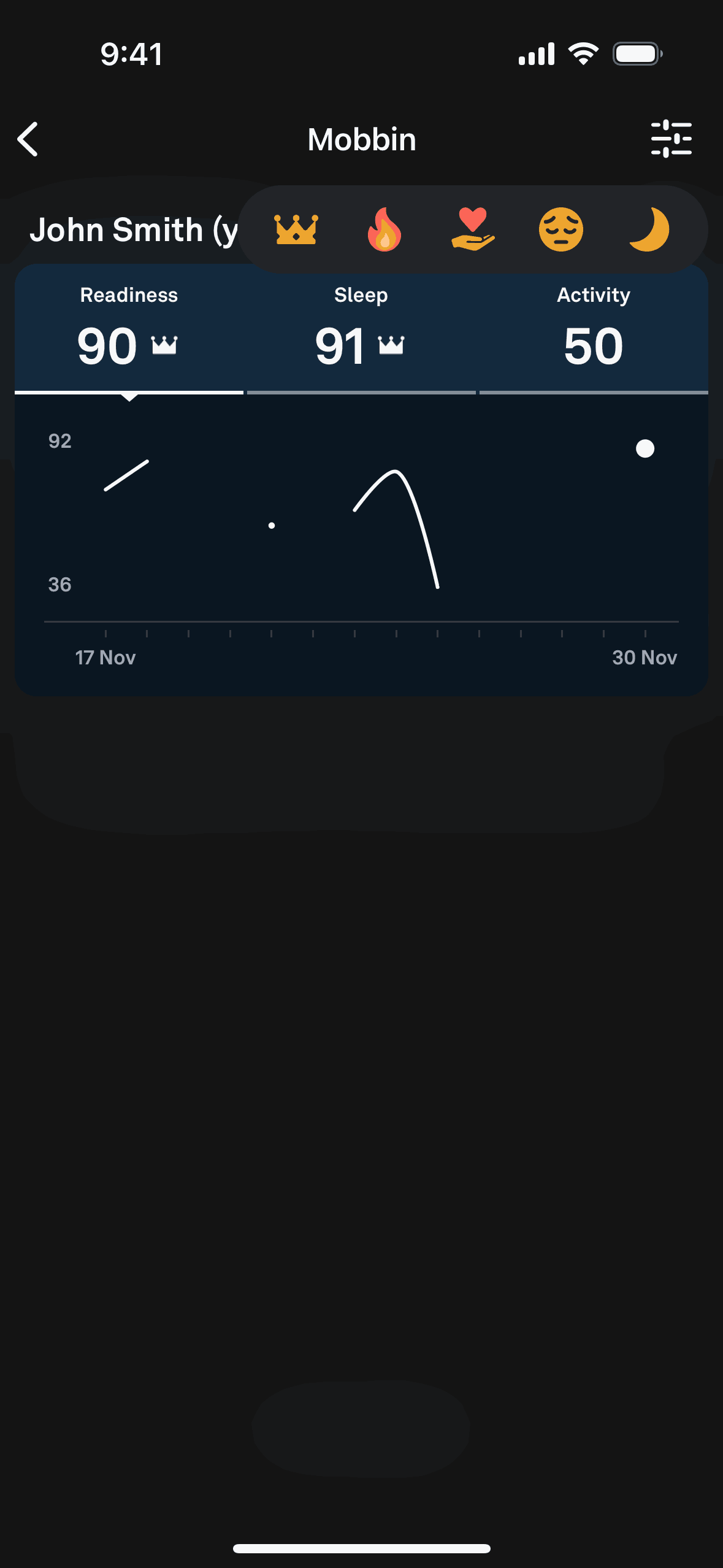 Oura iOS Health & Fitness interface screenshot 11