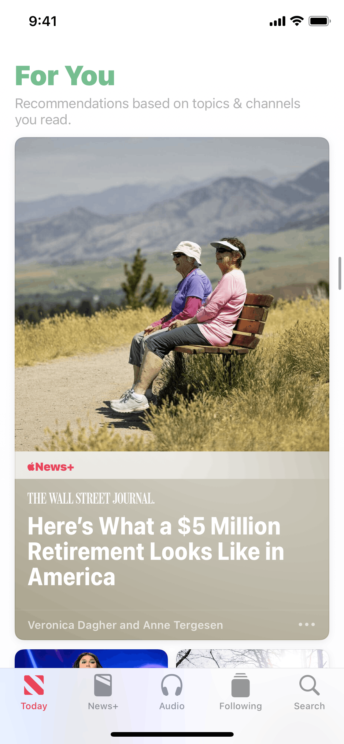 Apple News iOS News interface screenshot 1