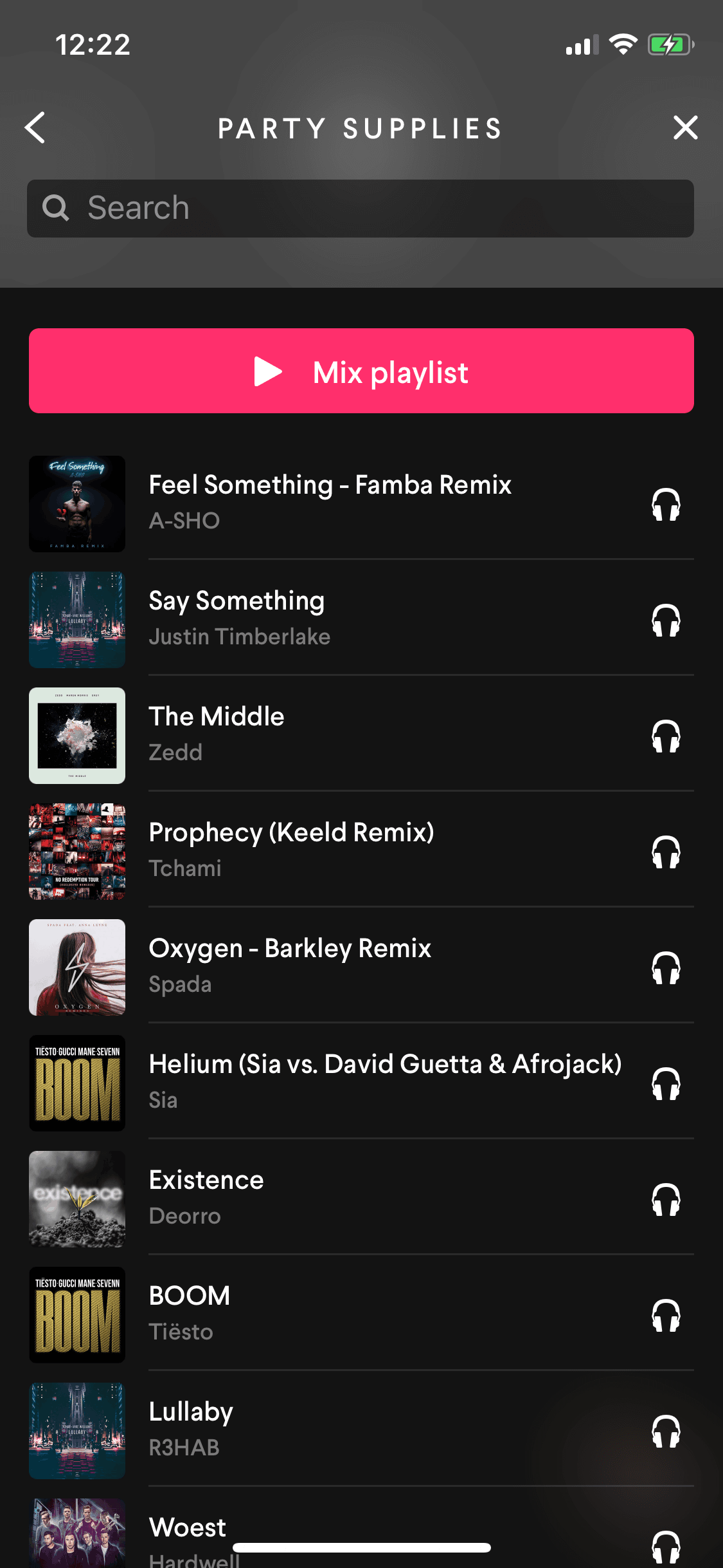 Pacemaker iOS Music & Audio interface screenshot 1