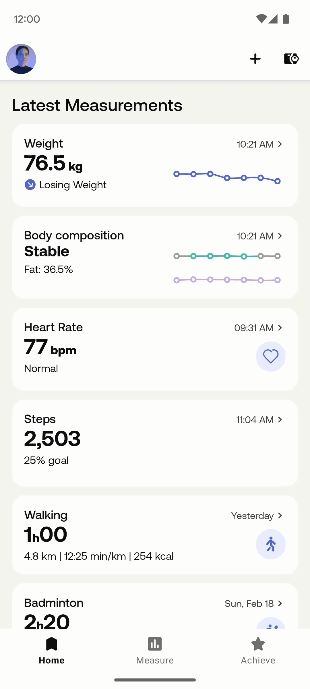Withings Health Mate Android Health & Fitness interface screenshot 11