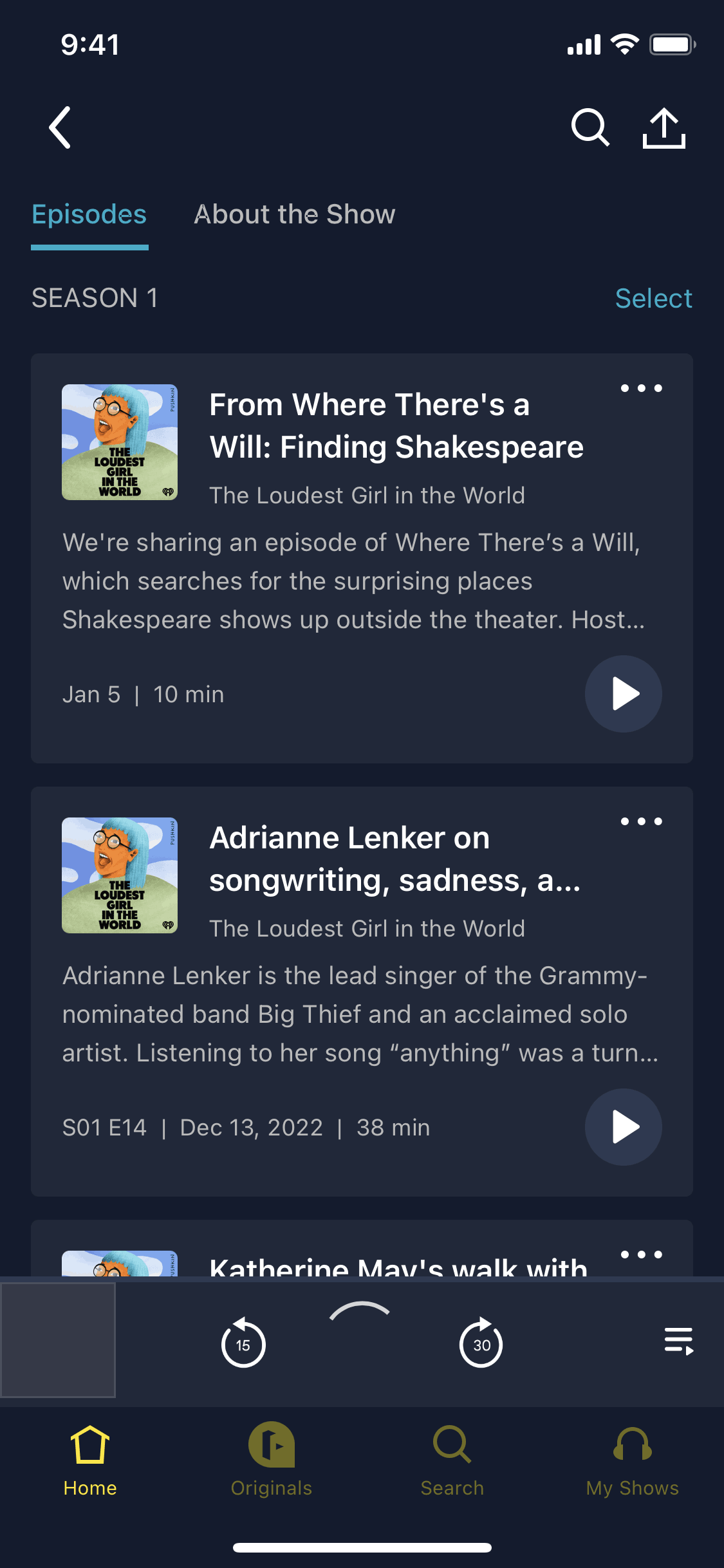 Luminary iOS Entertainment interface screenshot 2