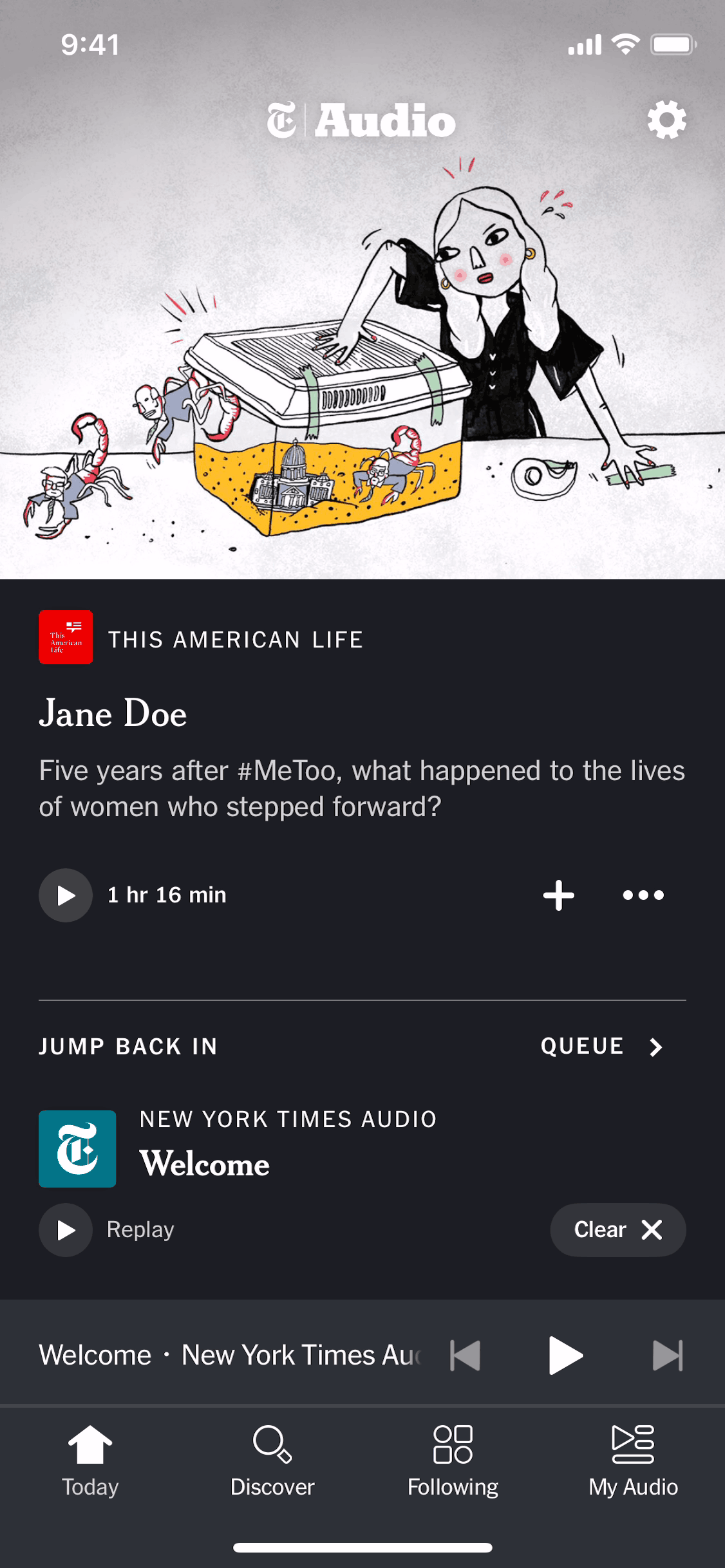 NYT Audio iOS Music & Audio interface screenshot 2