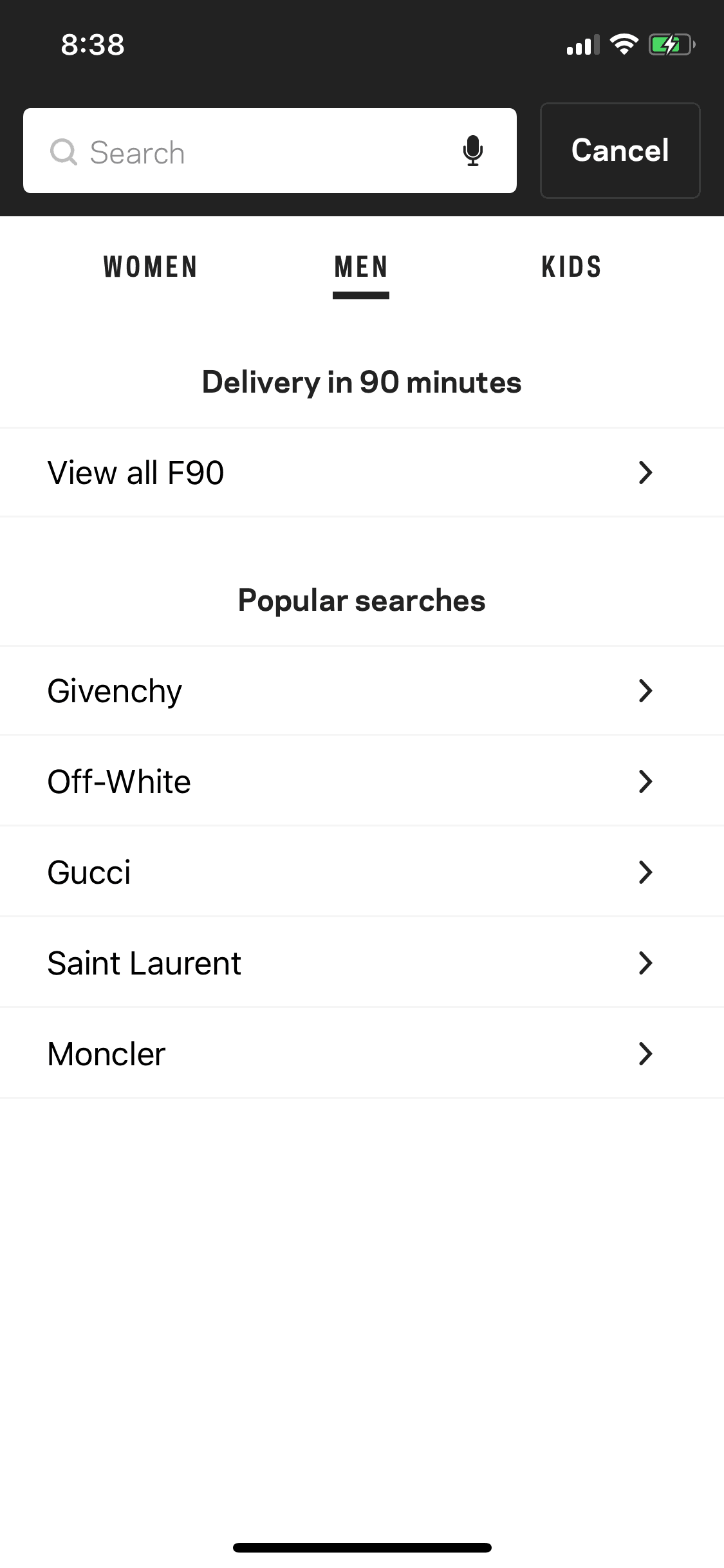 FARFETCH iOS Shopping interface screenshot 16