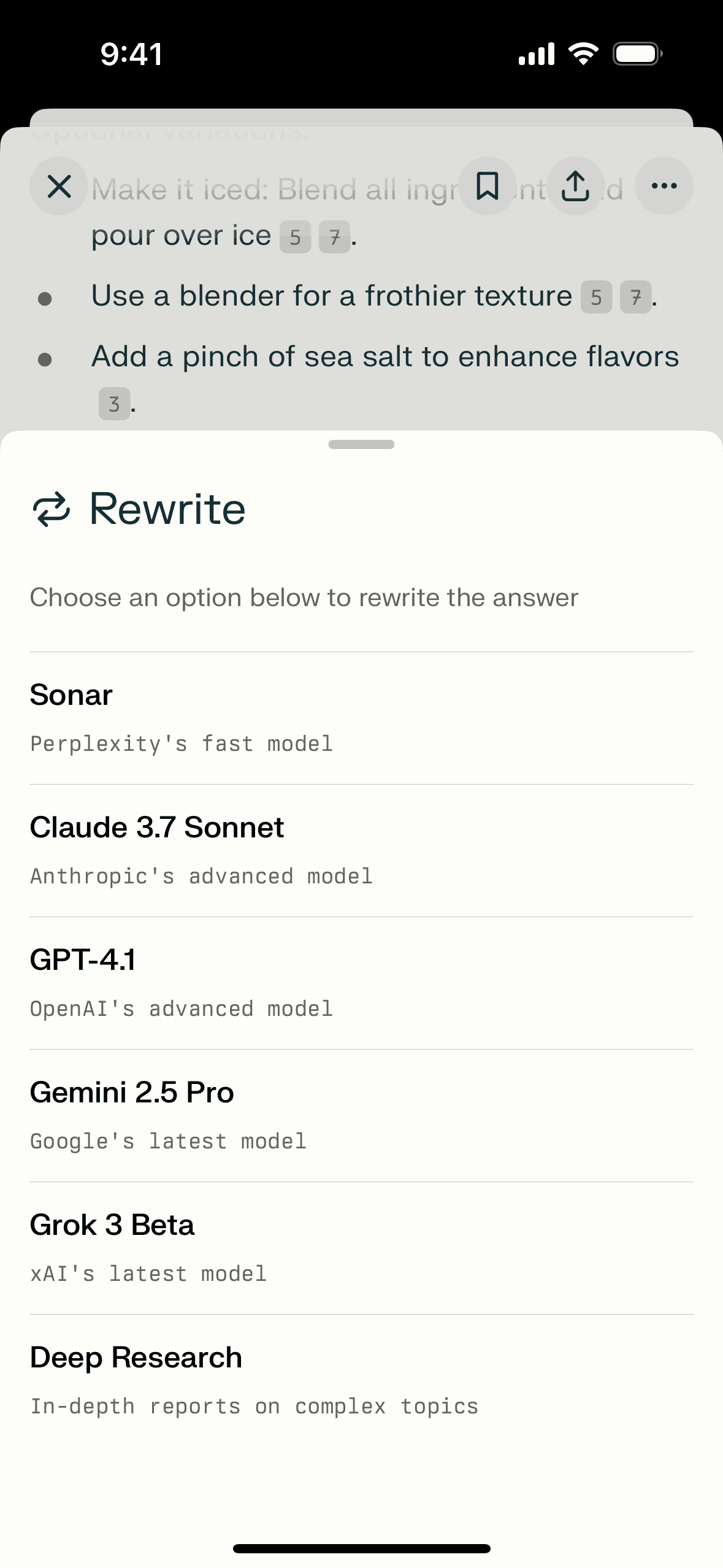 Perplexity iOS AI interface screenshot 21