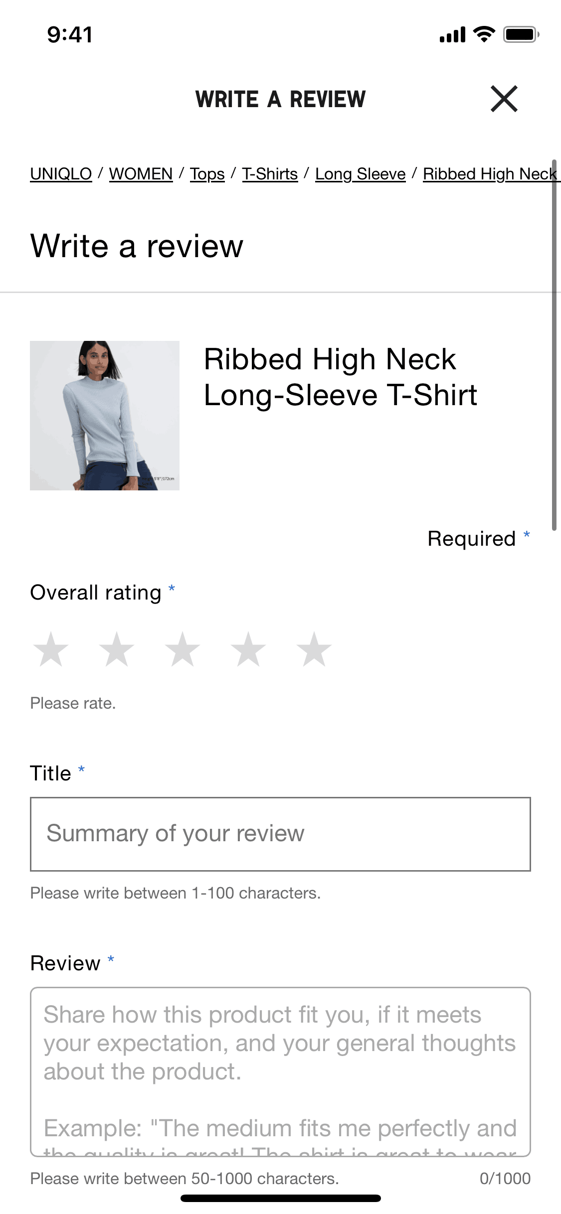 UNIQLO iOS Shopping interface screenshot 5