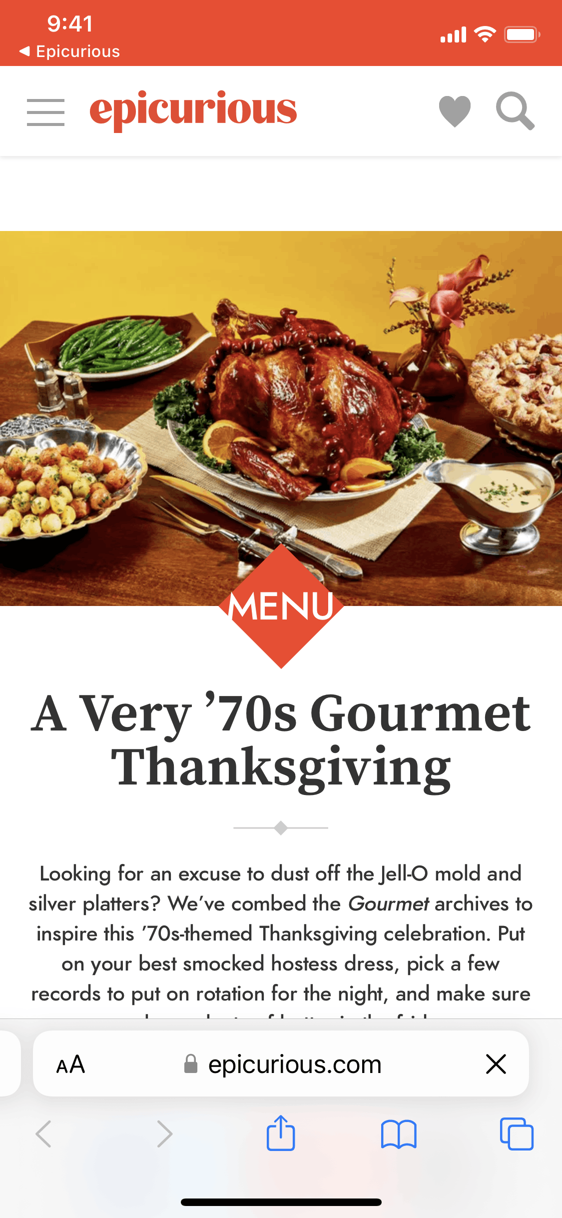 Epicurious iOS Food & Drink interface screenshot 10