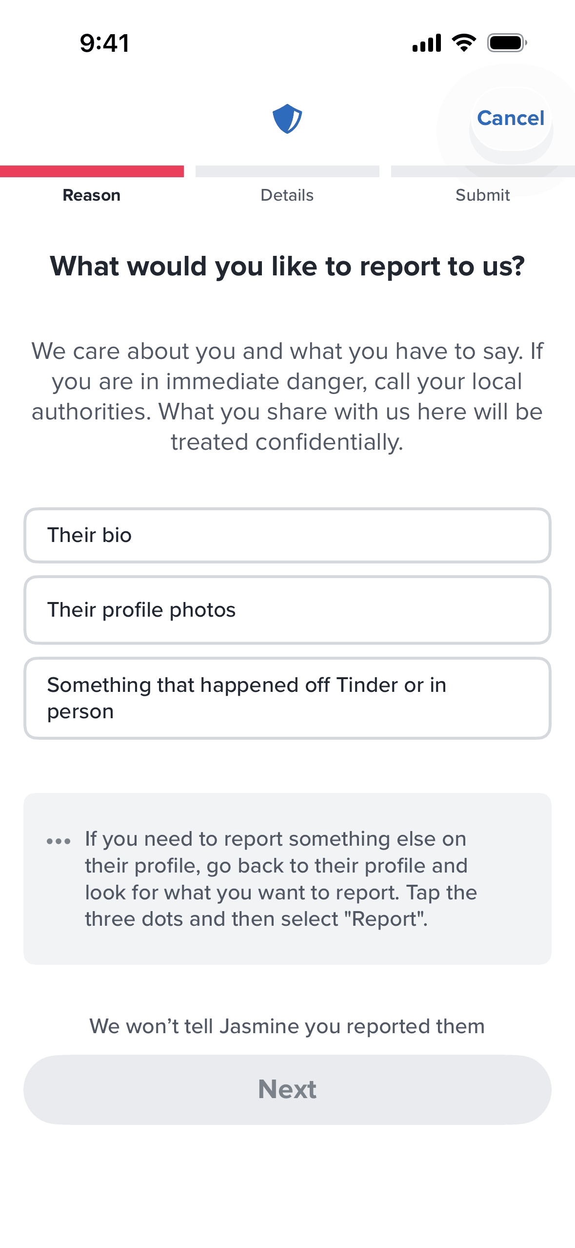Tinder iOS Social Networking interface screenshot 7