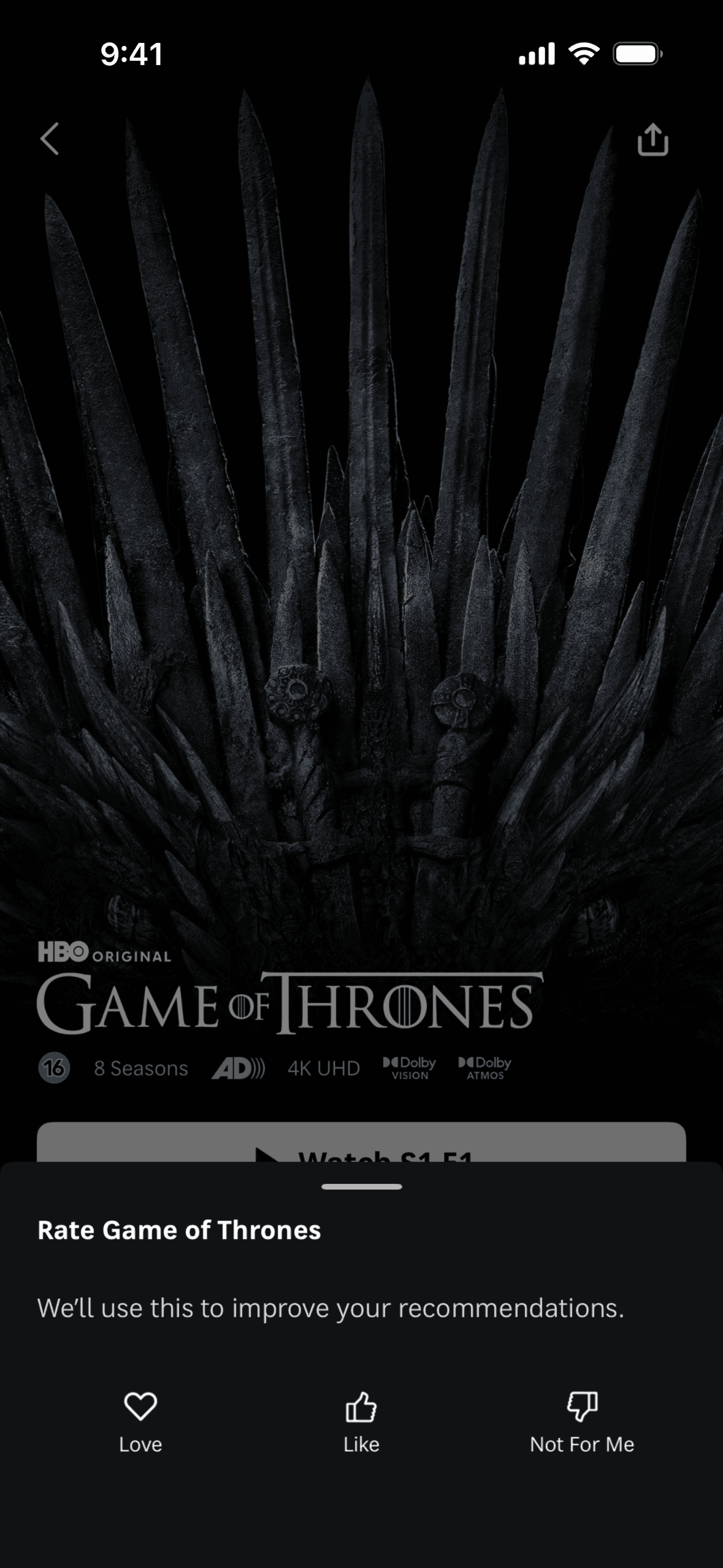 Max iOS Entertainment interface screenshot 7