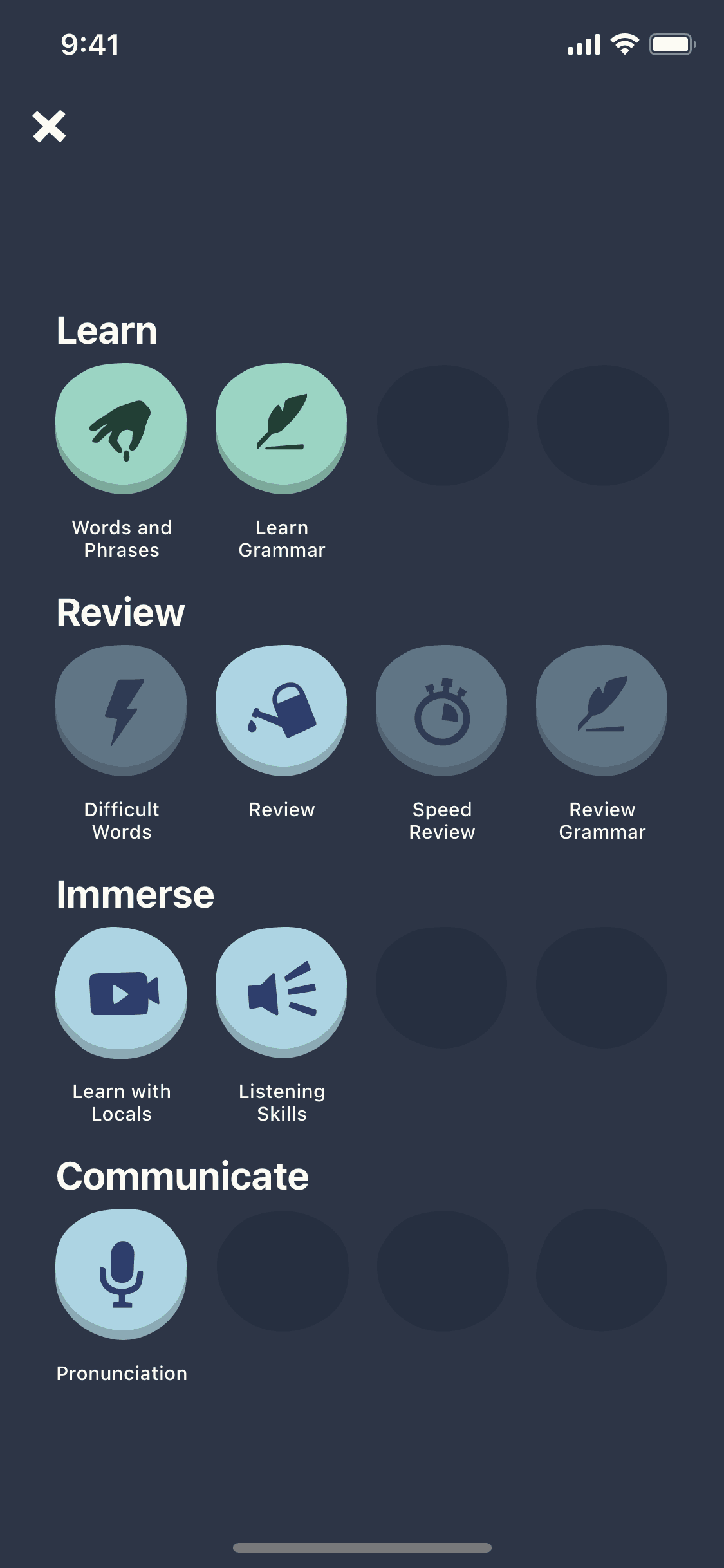 Memrise iOS Education interface screenshot 1