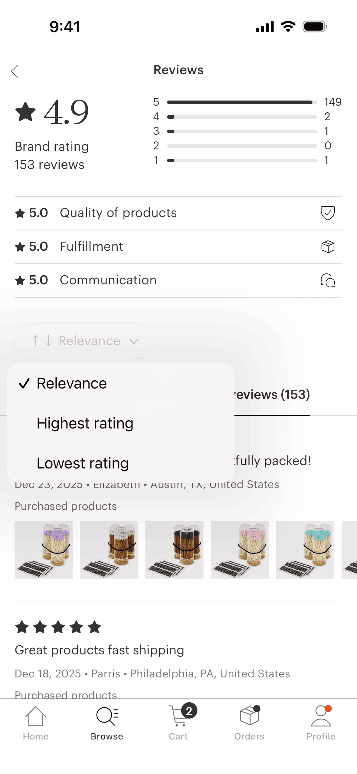 Faire Wholesale iOS Shopping interface screenshot 23