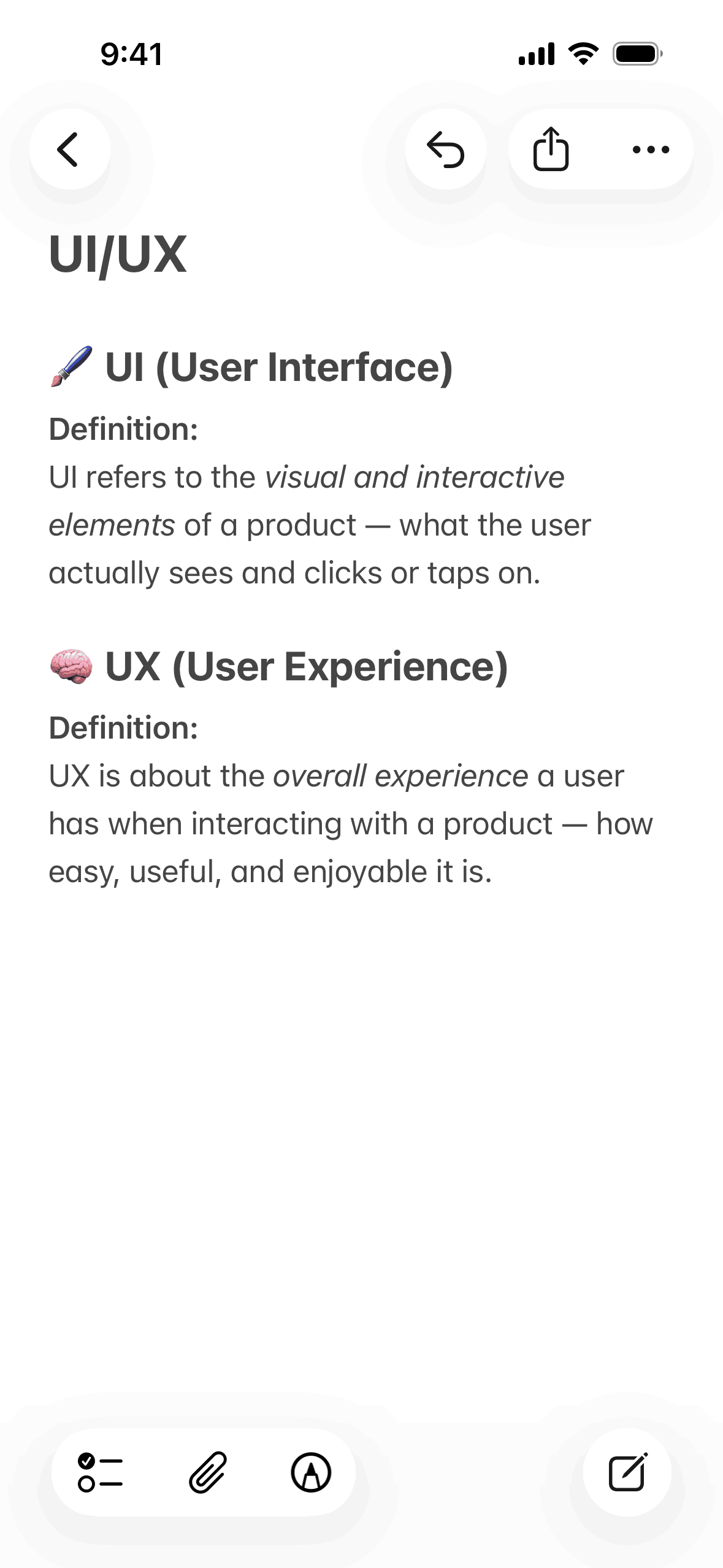 Apple Notes iOS Productivity interface screenshot 2