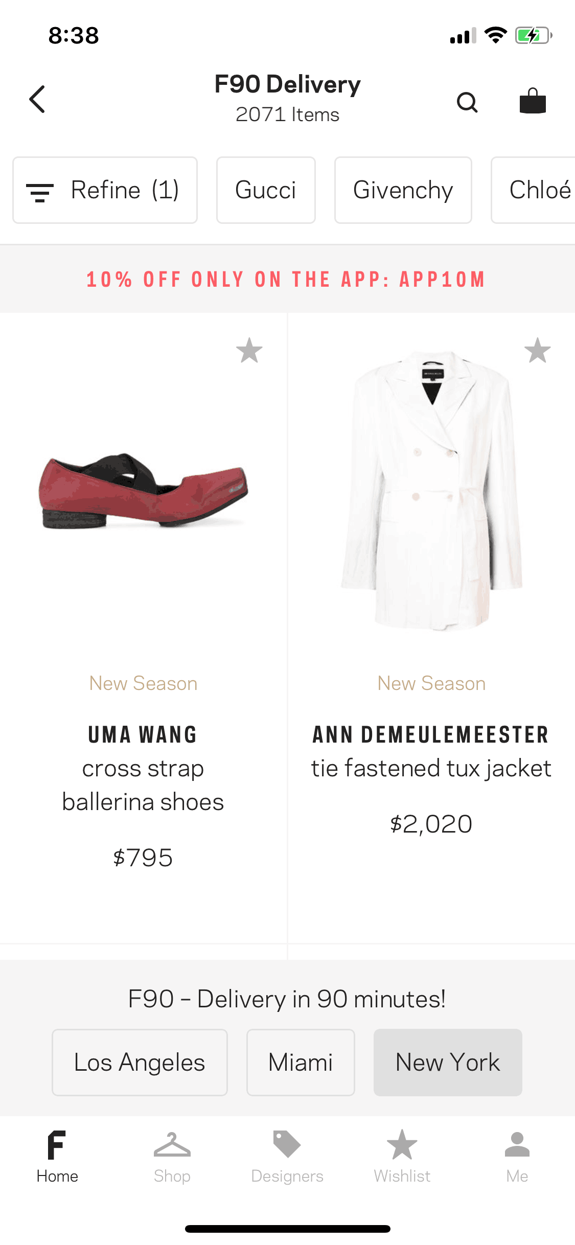 FARFETCH iOS Shopping interface screenshot 18