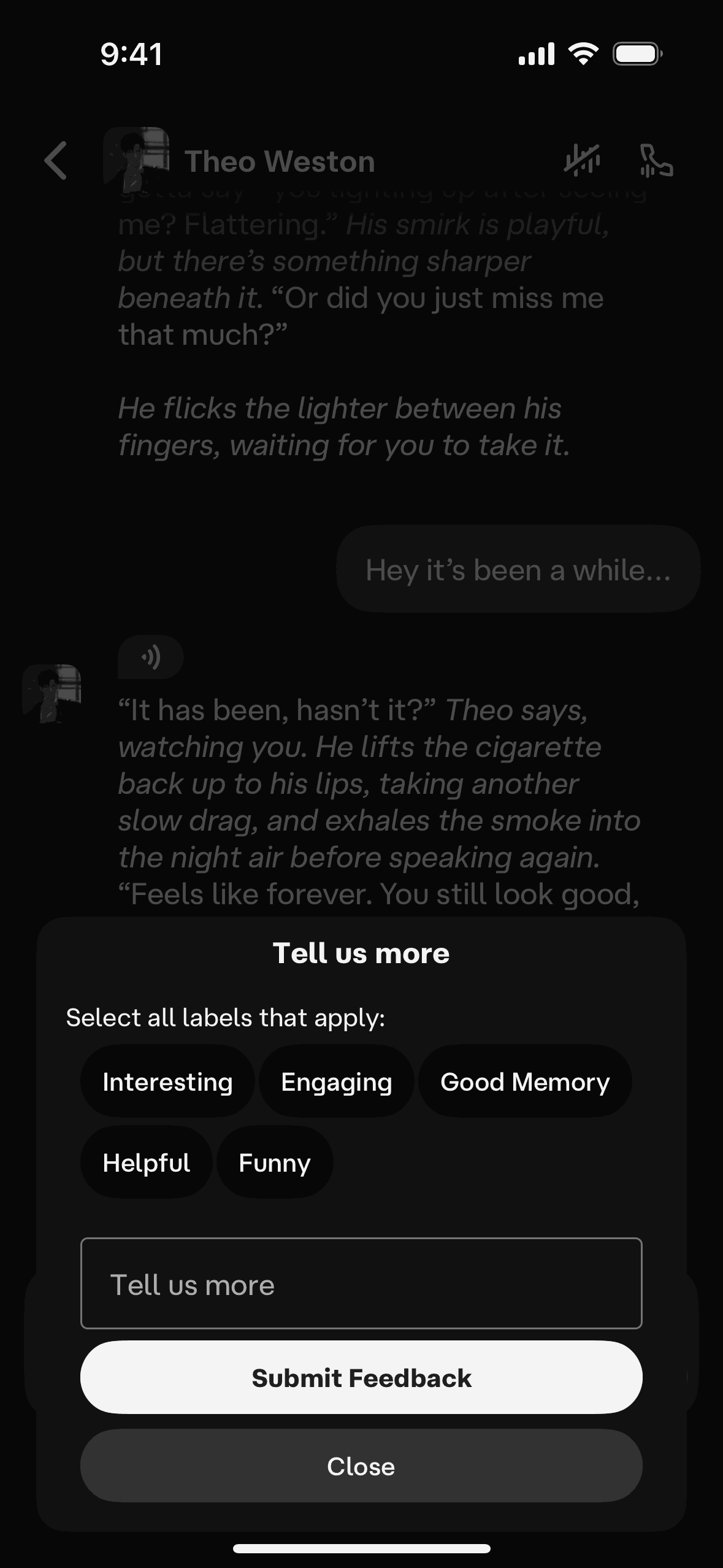 Character AI iOS AI interface screenshot 9