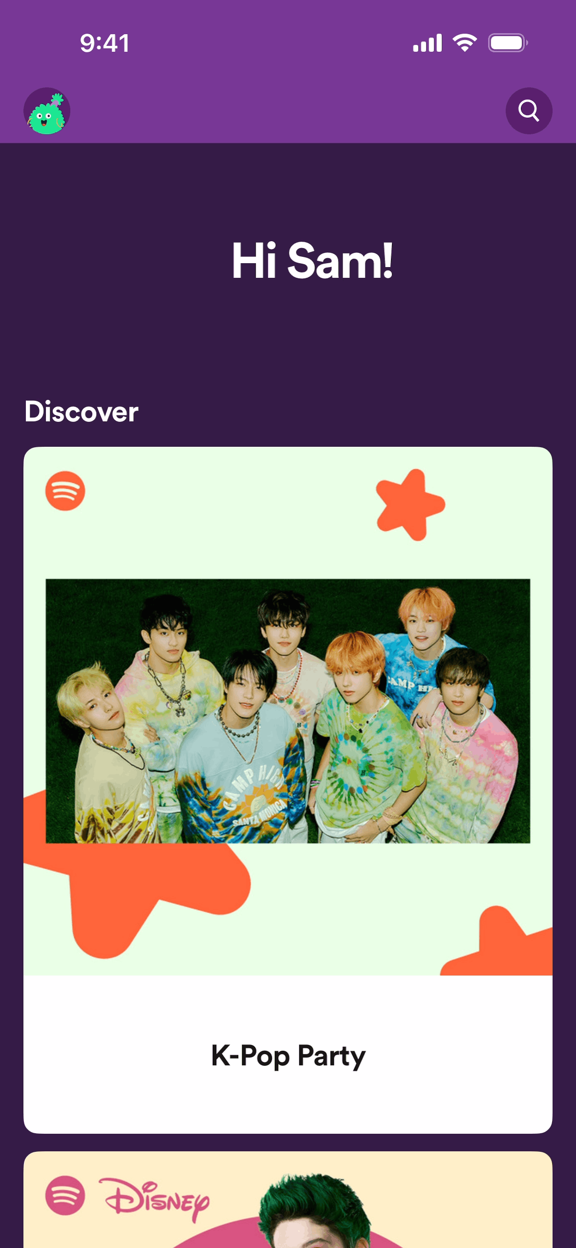Spotify Kids iOS Music & Audio interface screenshot 2