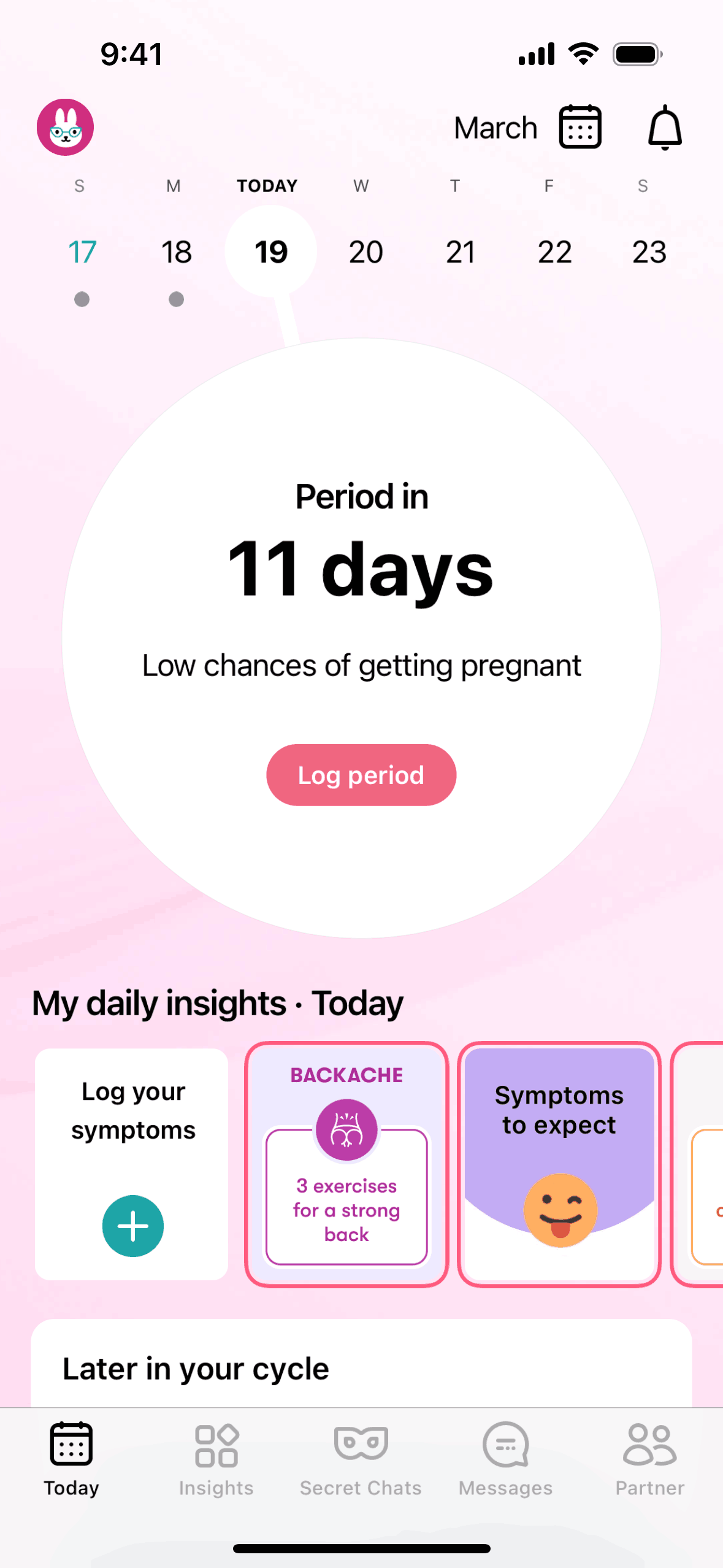 Flo iOS Health & Fitness interface screenshot 5