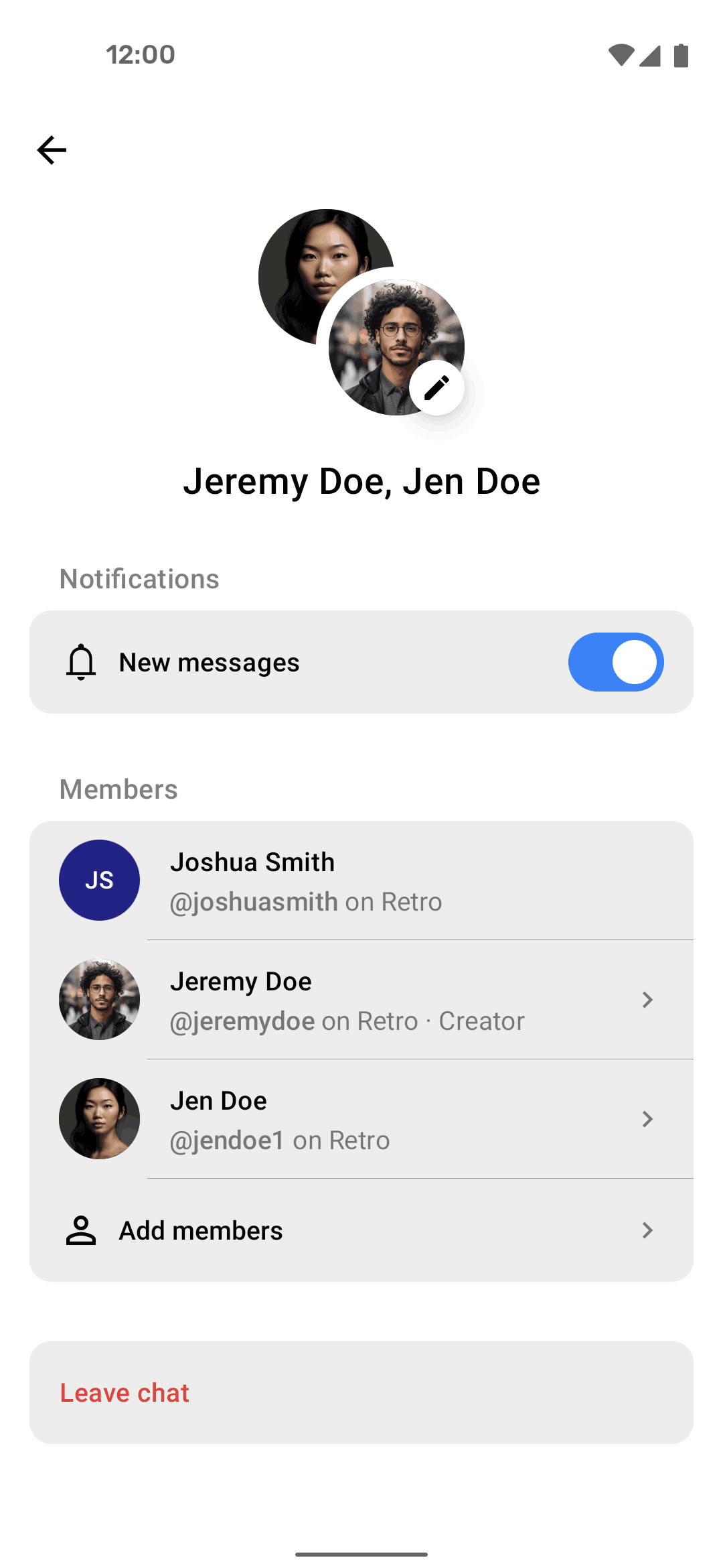 Retro Android Social Networking interface screenshot 14