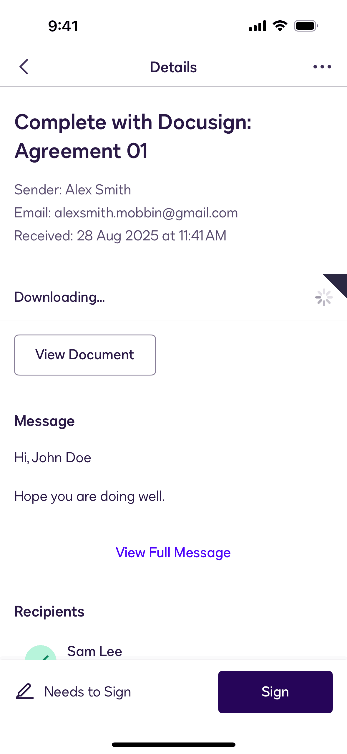 Docusign iOS Productivity interface screenshot 12