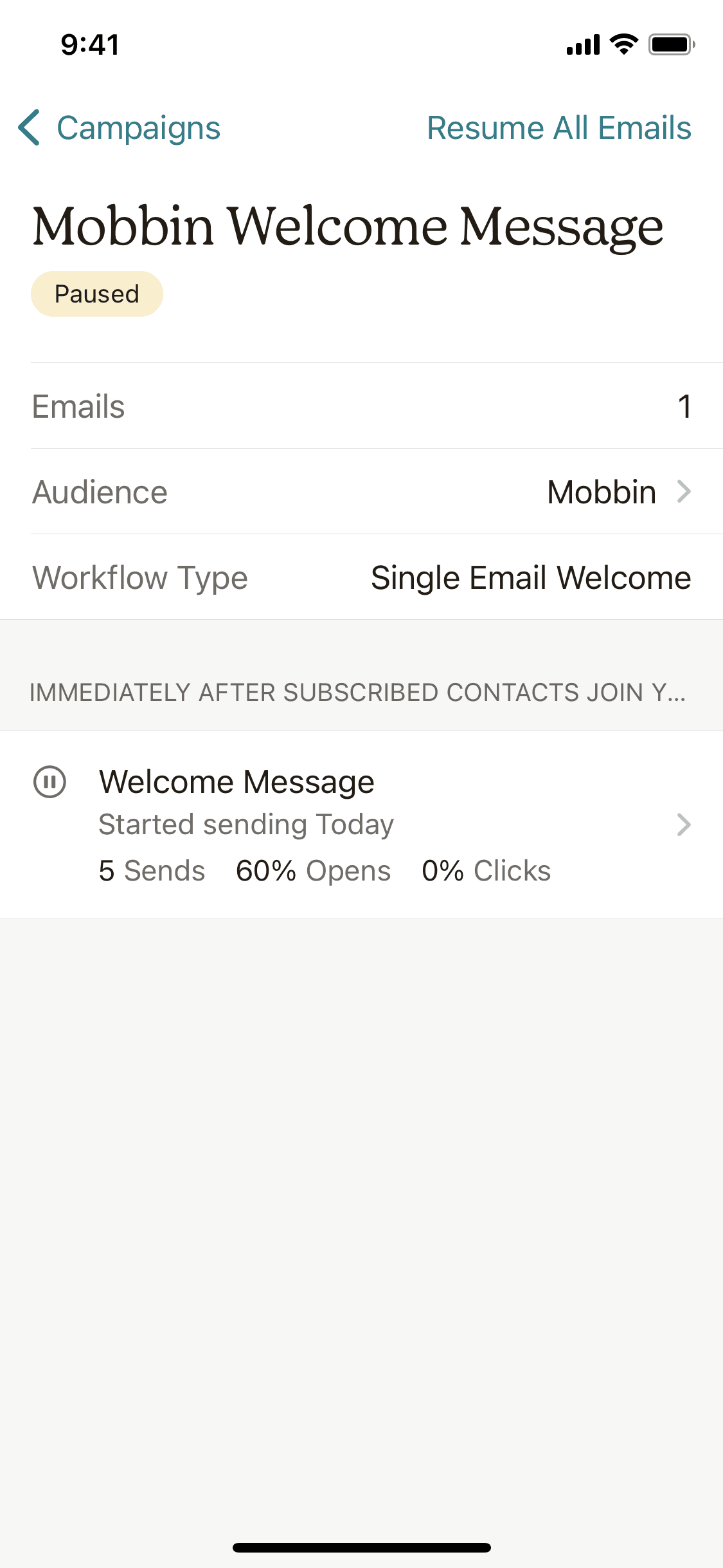 Mailchimp iOS Business interface screenshot 20