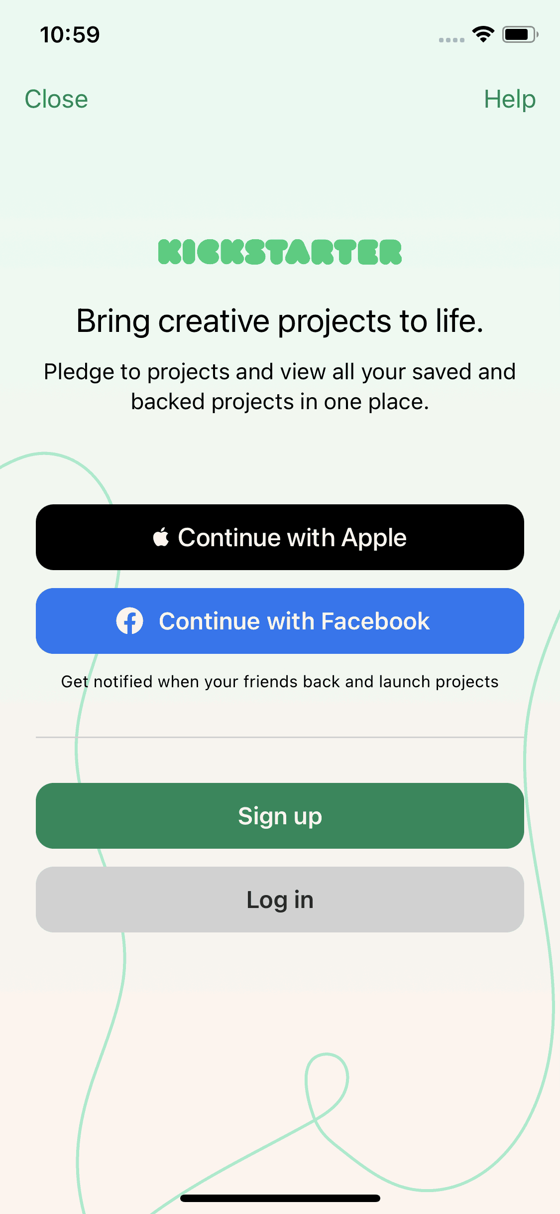 Kickstarter iOS Social Networking interface screenshot 2
