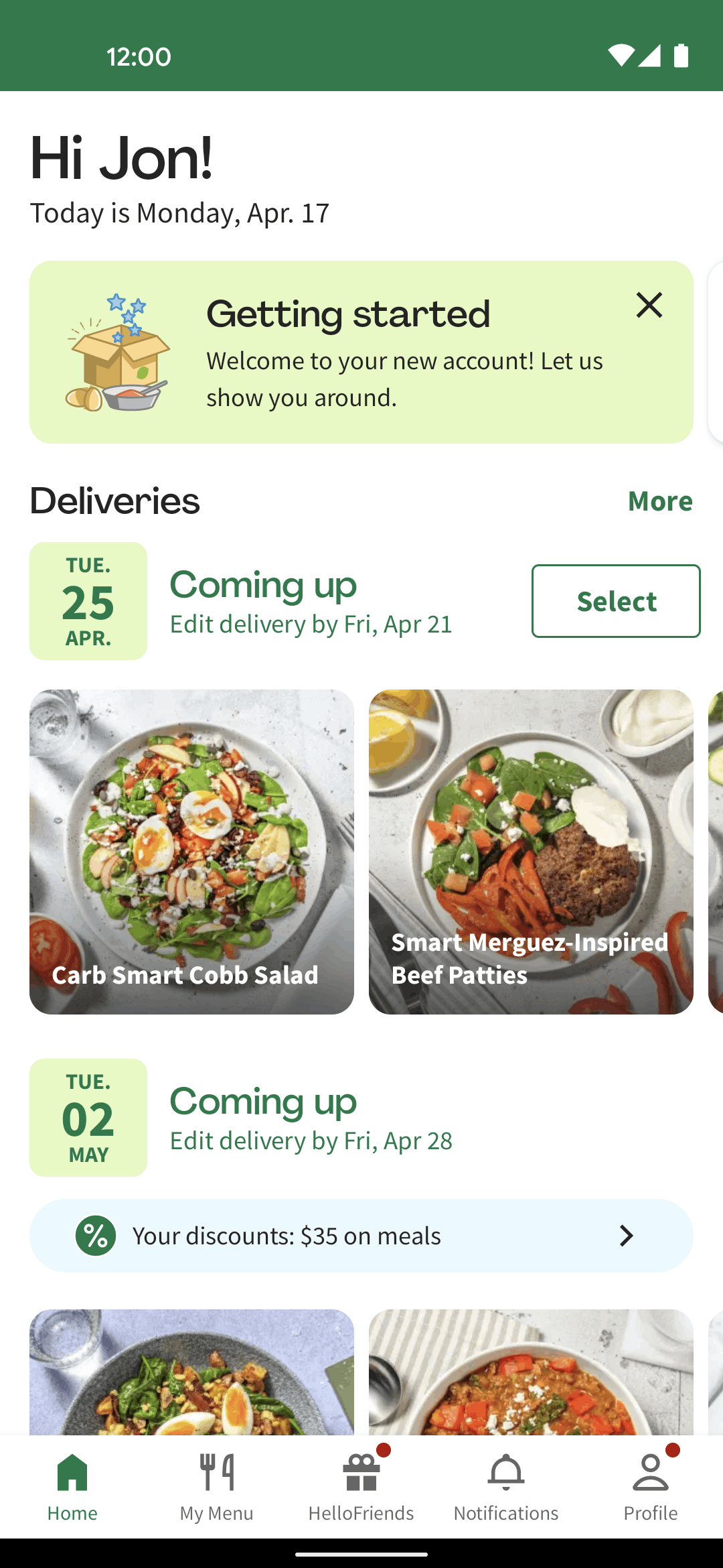 HelloFresh Android Food & Drink interface screenshot 2