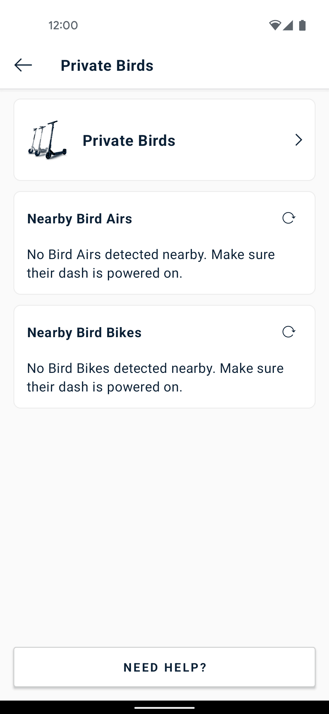 Bird Android Travel & Transportation interface screenshot 24