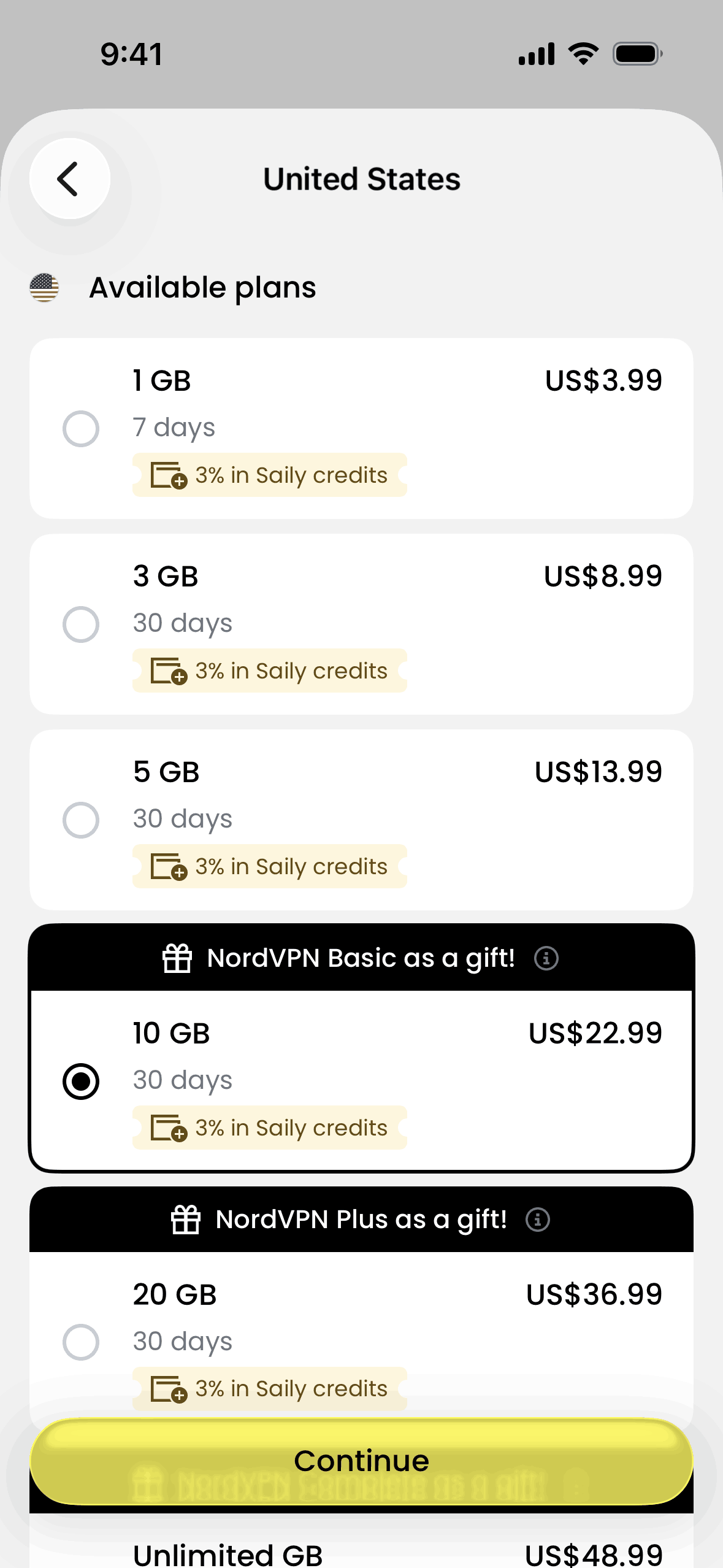 Saily iOS Travel & Transportation interface screenshot 3