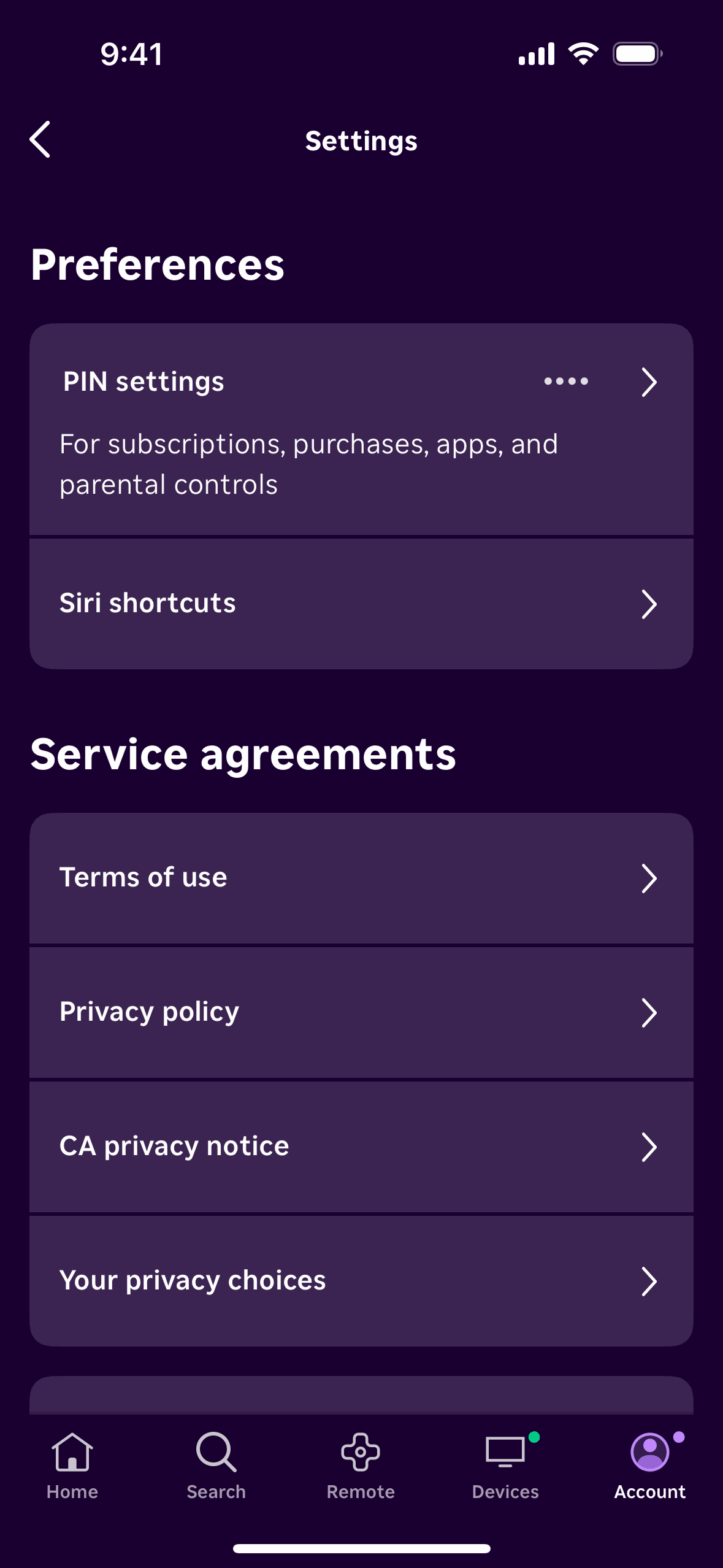 Roku iOS Entertainment interface screenshot 16