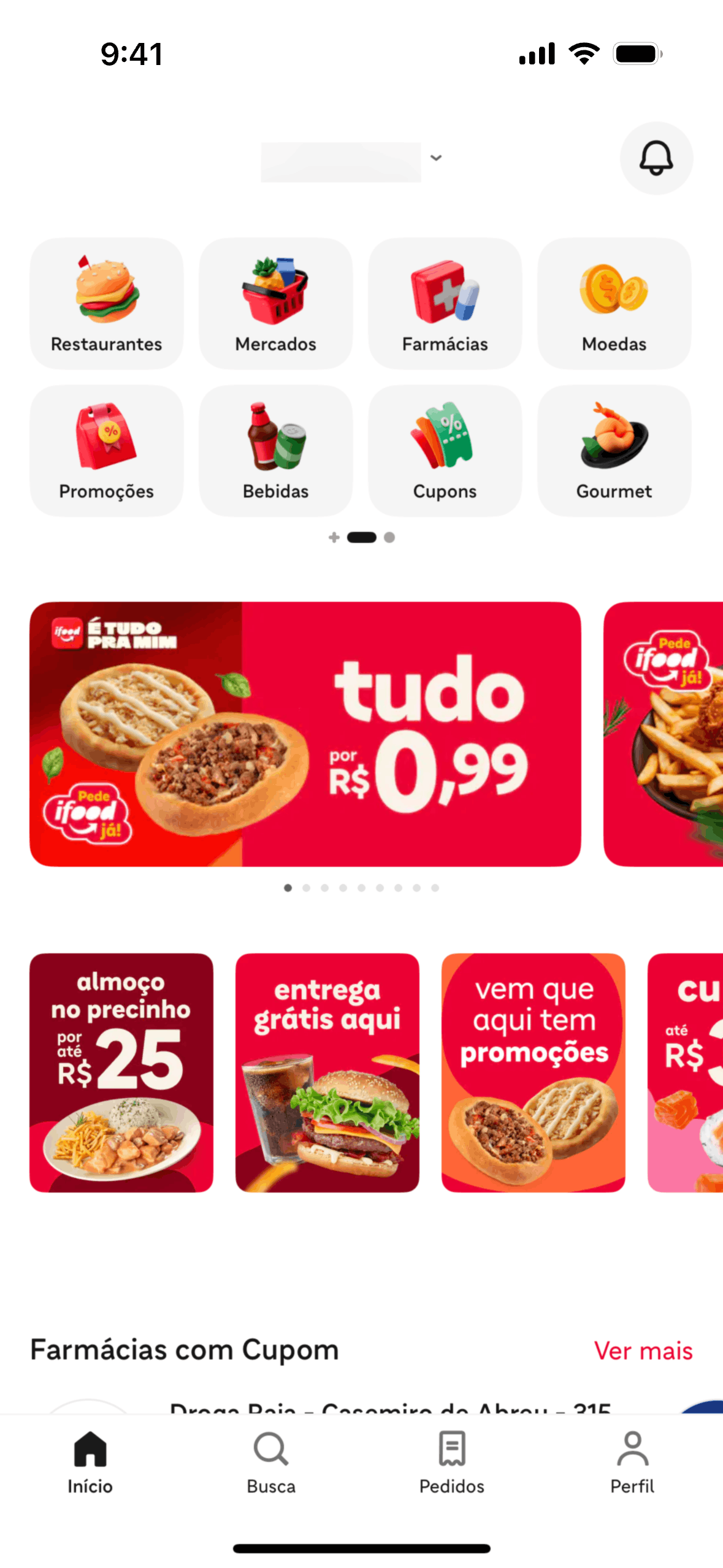 iFood iOS Food & Drink interface screenshot 2