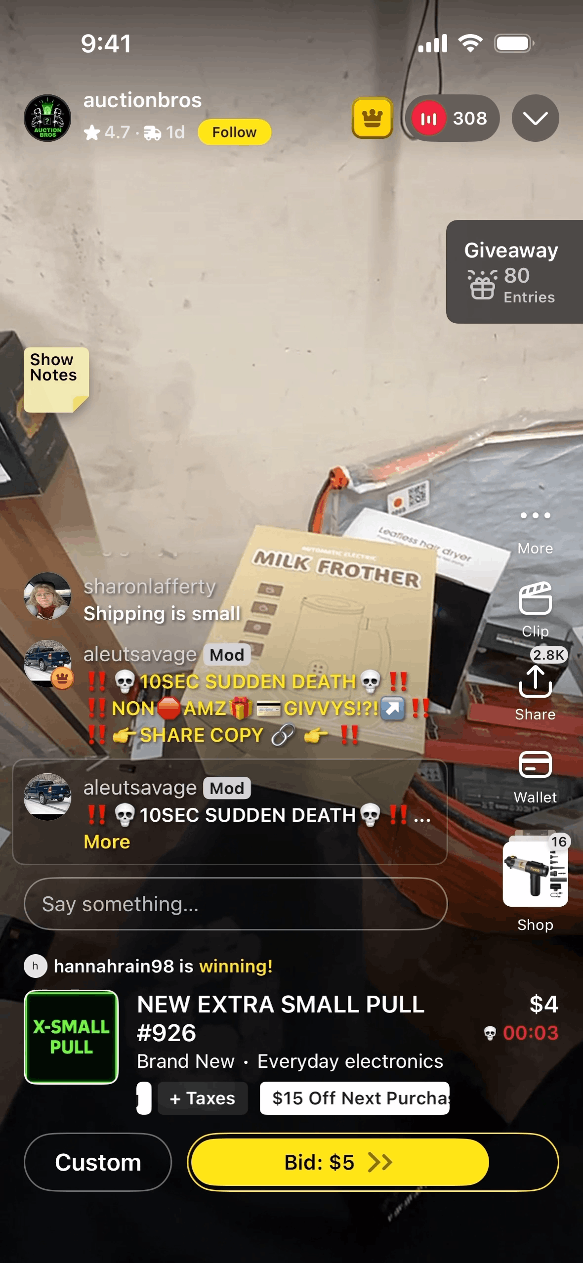 Whatnot iOS Shopping interface screenshot 19