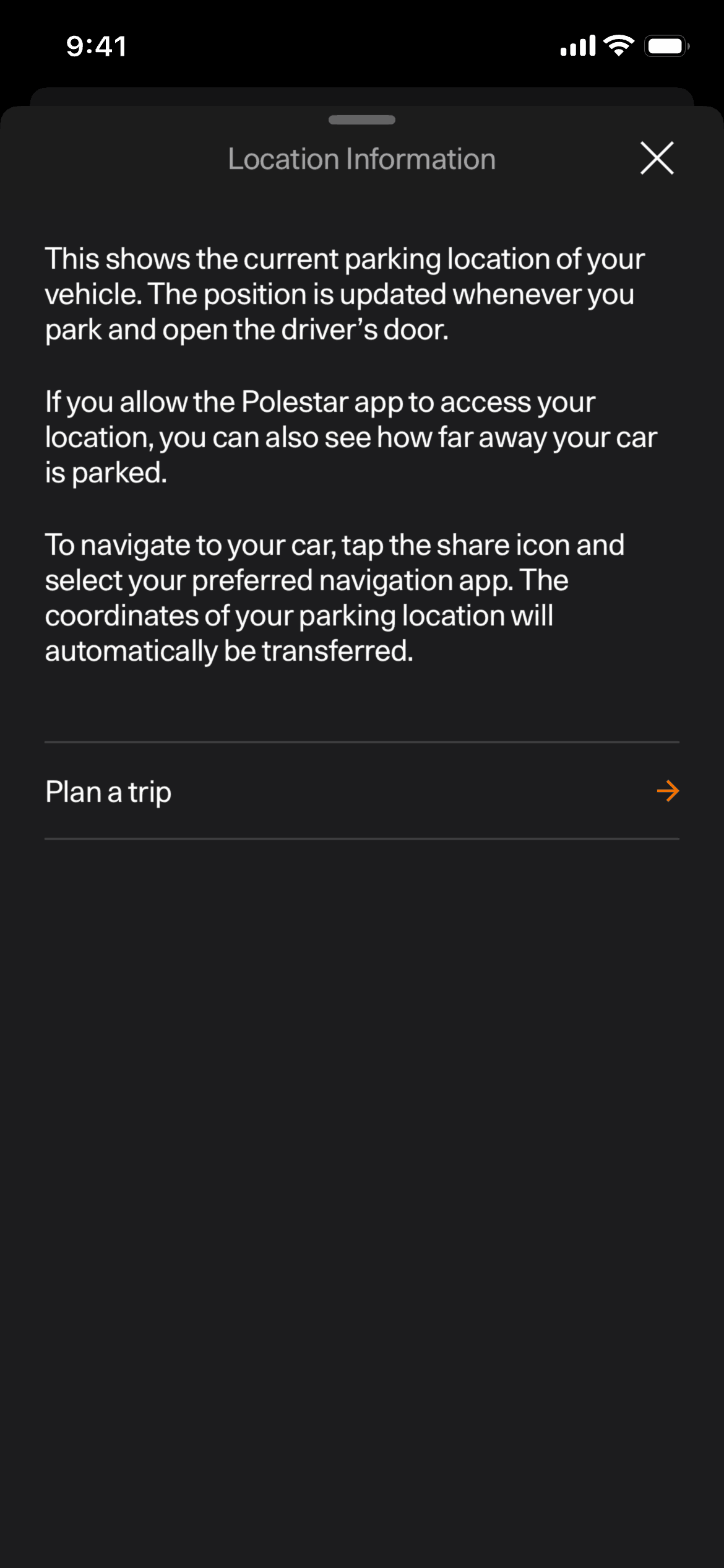 Polestar iOS Lifestyle interface screenshot 12