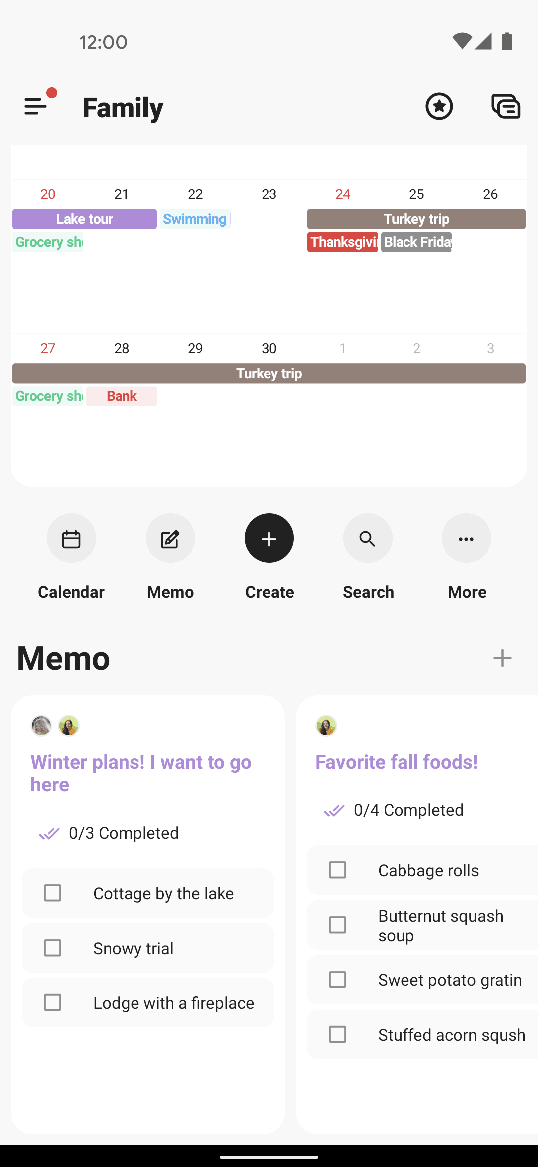 TimeTree Android Productivity interface screenshot 1