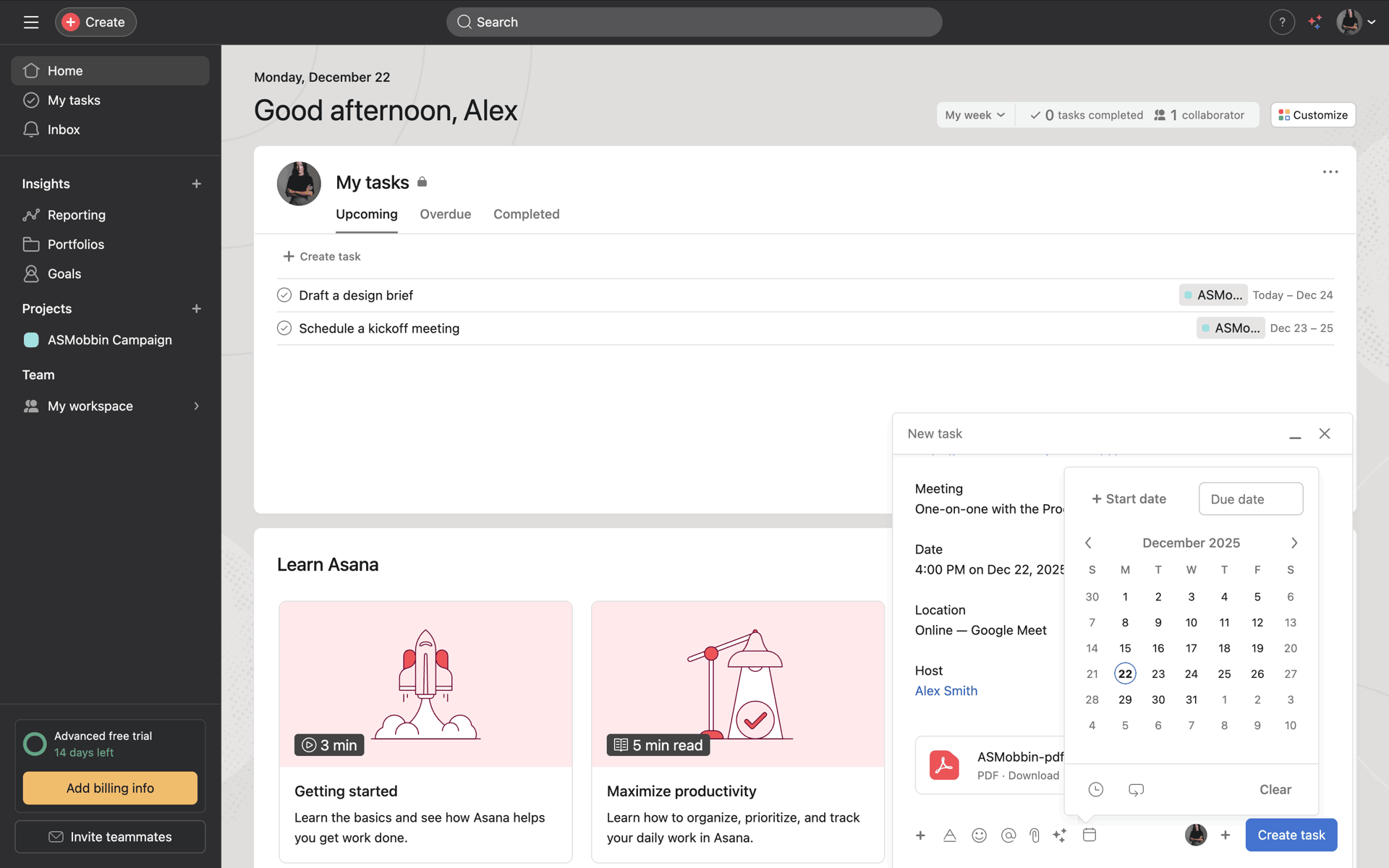 Asana Web Business interface screenshot 18