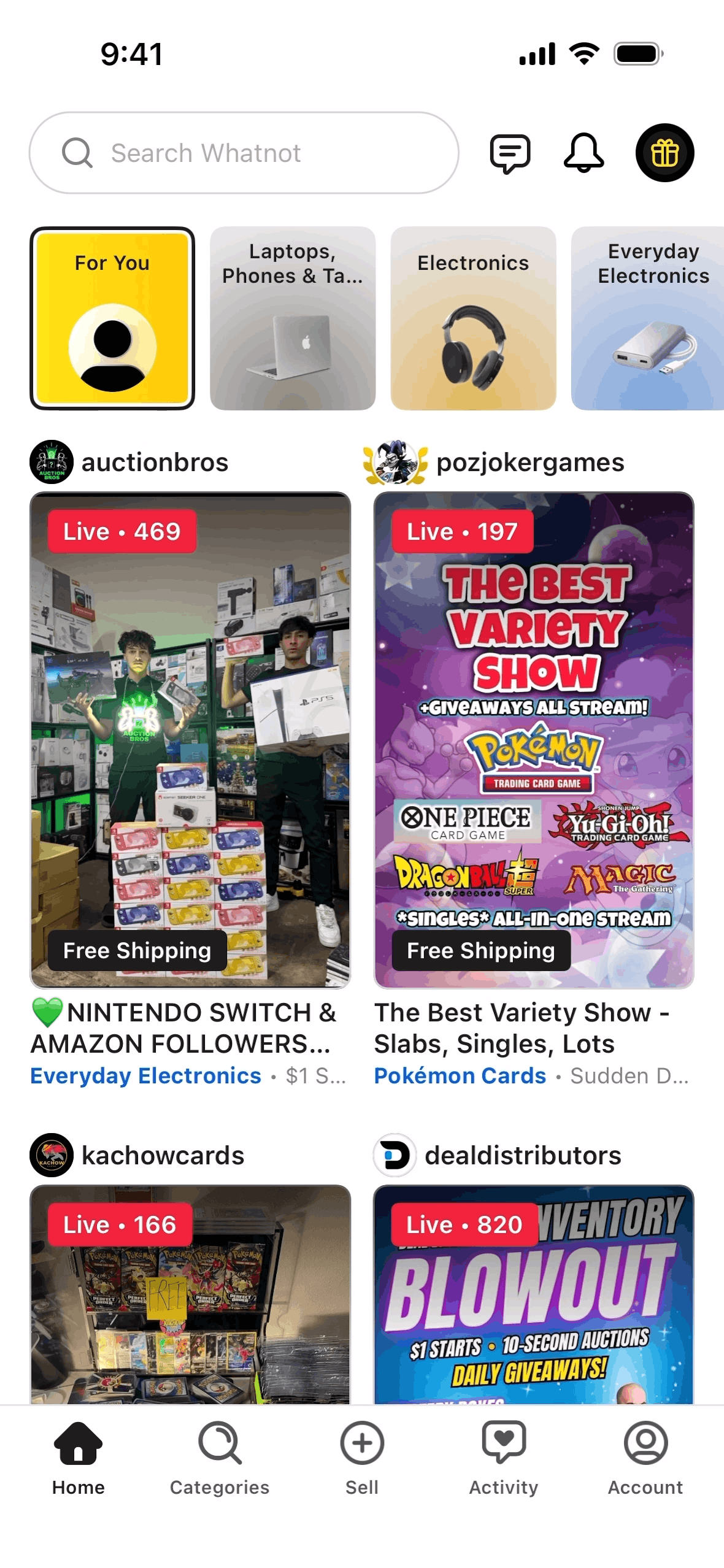 Whatnot iOS Shopping interface screenshot 15