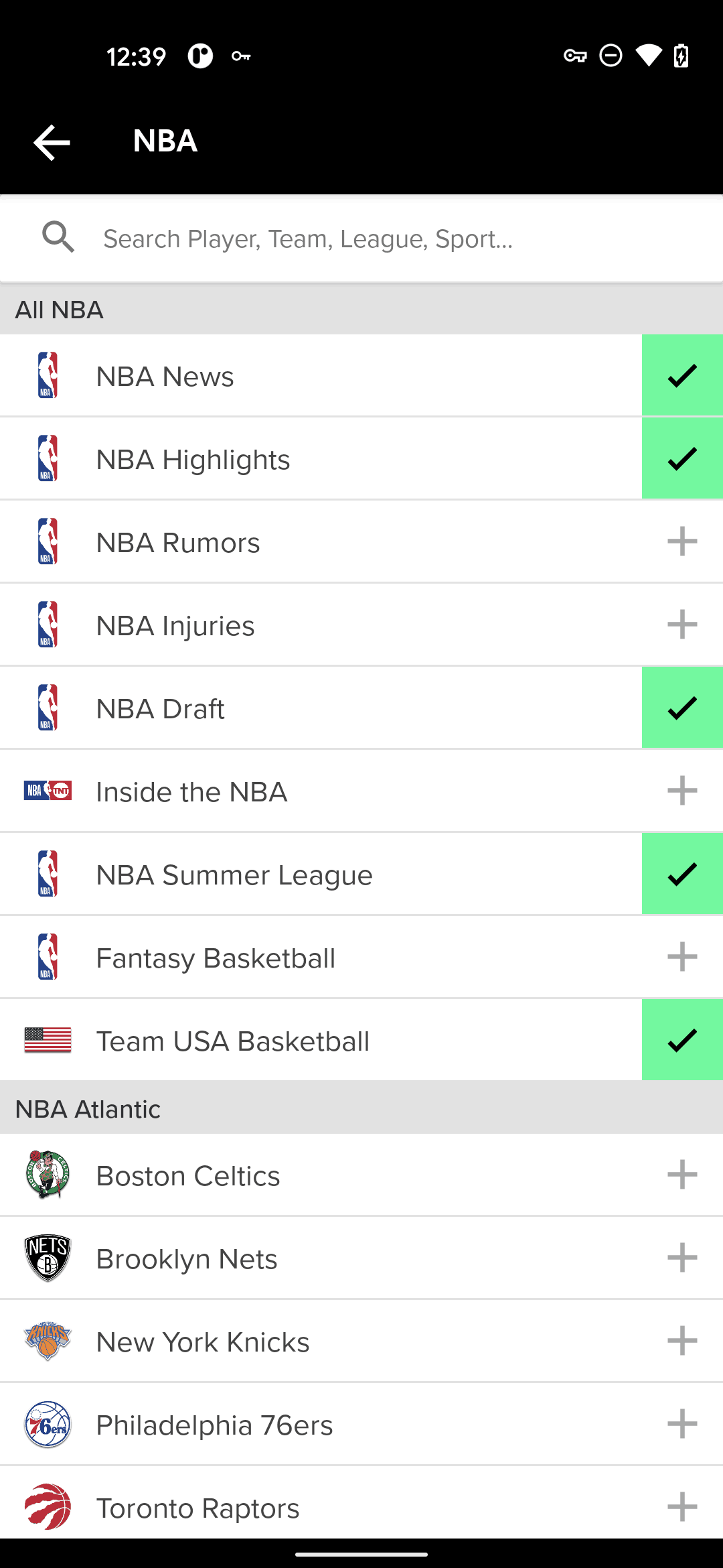Bleacher Report Android Sports interface screenshot 6