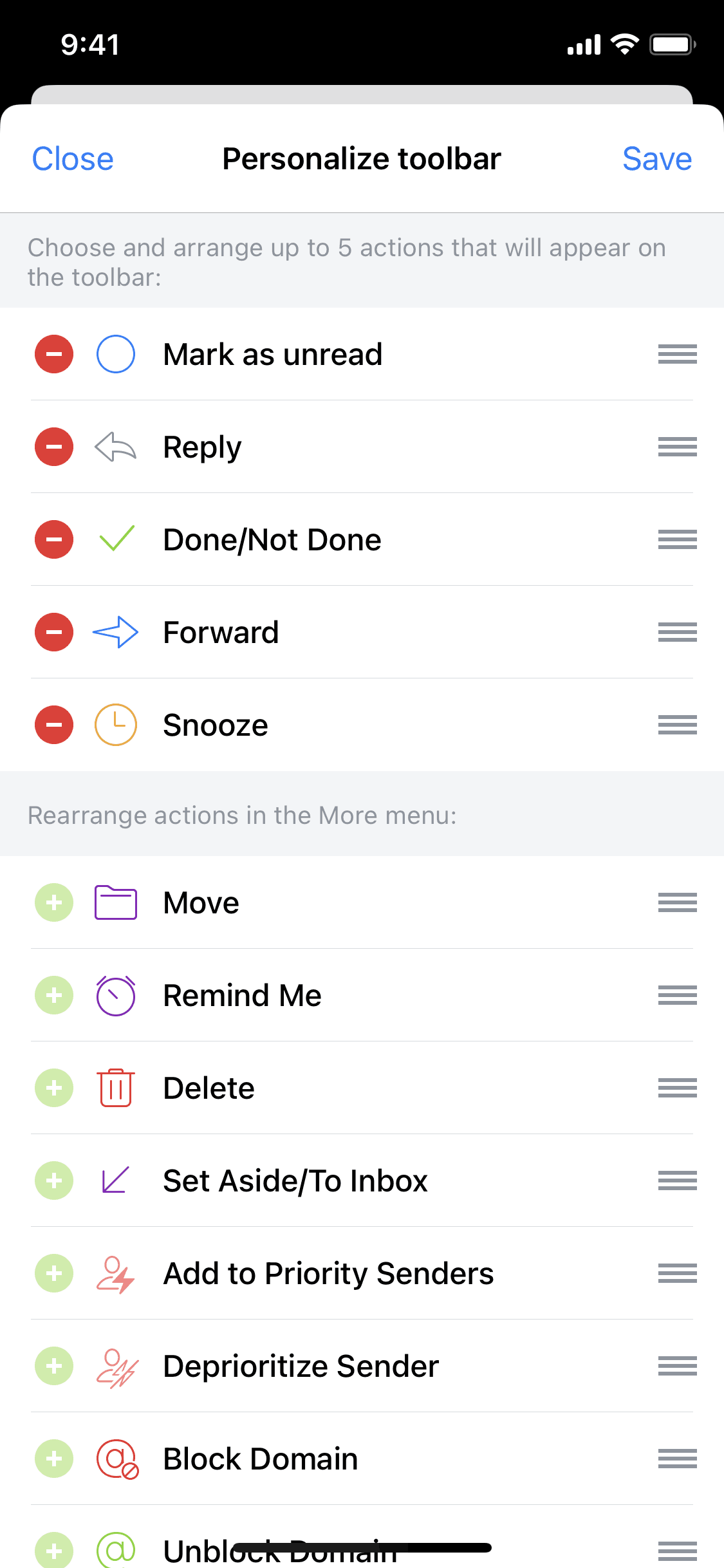 Spark Mail iOS AI interface screenshot 13