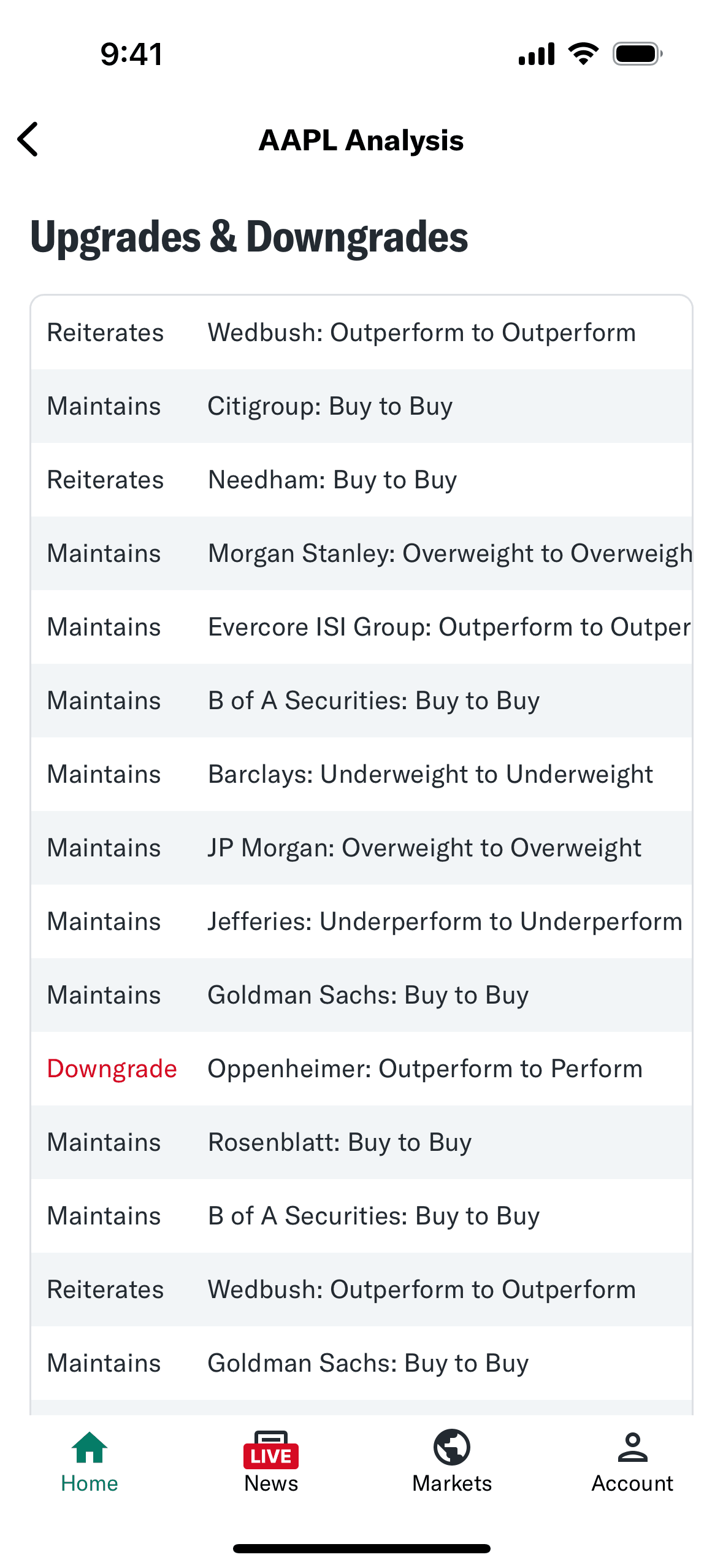 Yahoo Finance iOS Finance interface screenshot 4