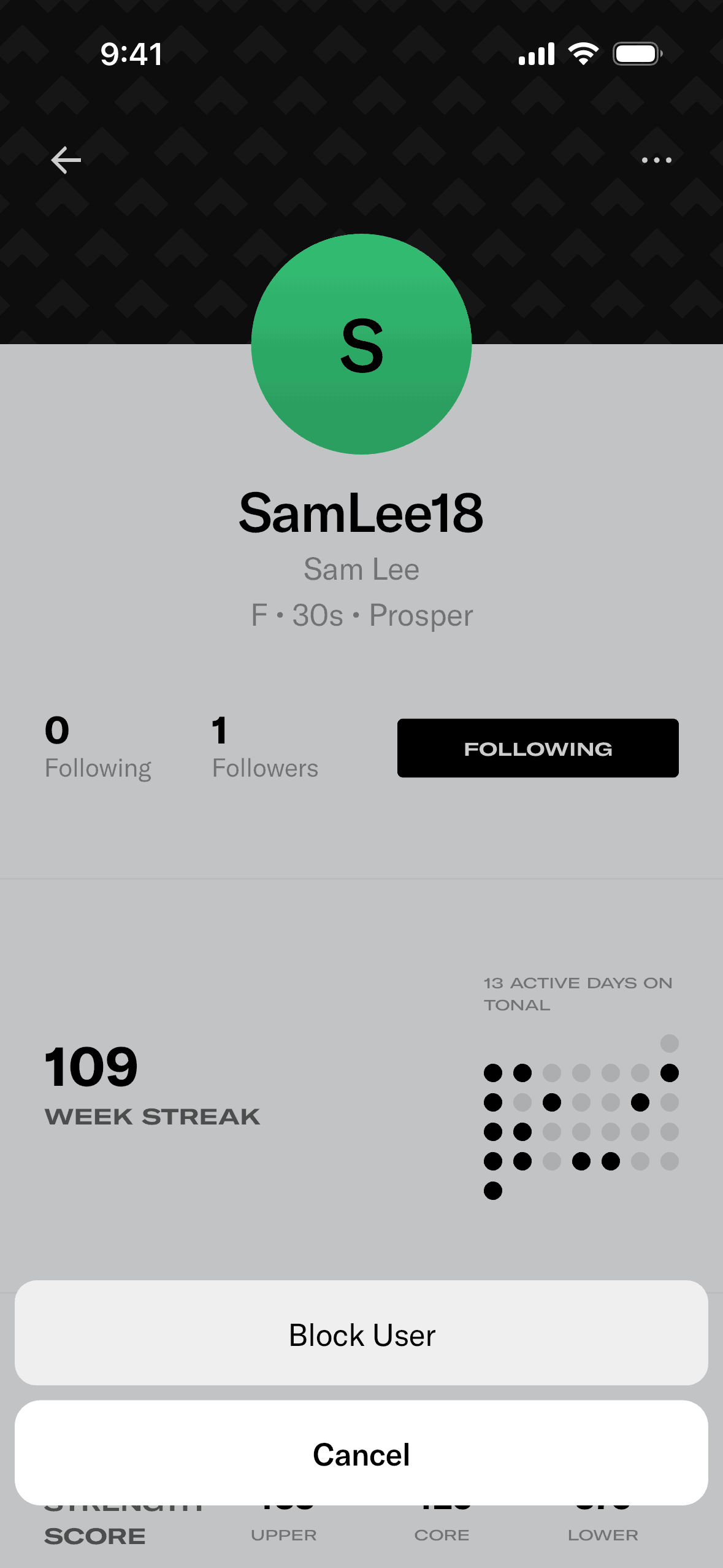 Tonal iOS strength training interface screenshot 17