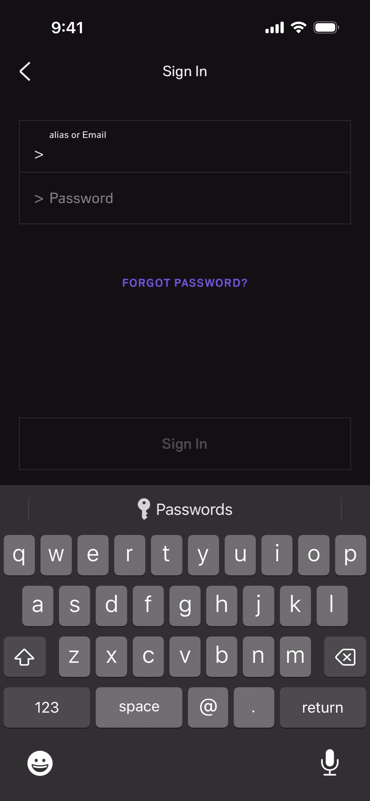 alias iOS Shopping interface screenshot 11