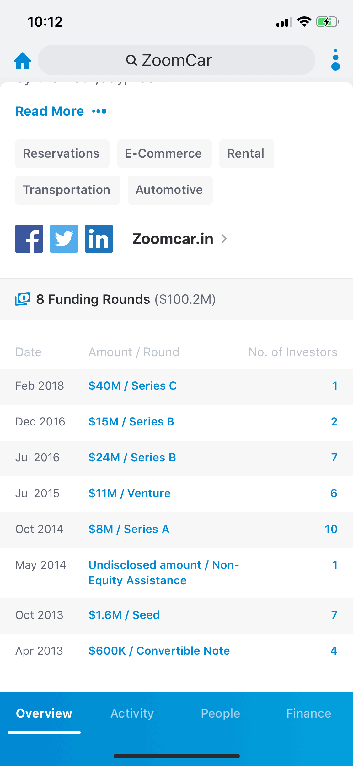 Crunchbase iOS Business interface screenshot 14