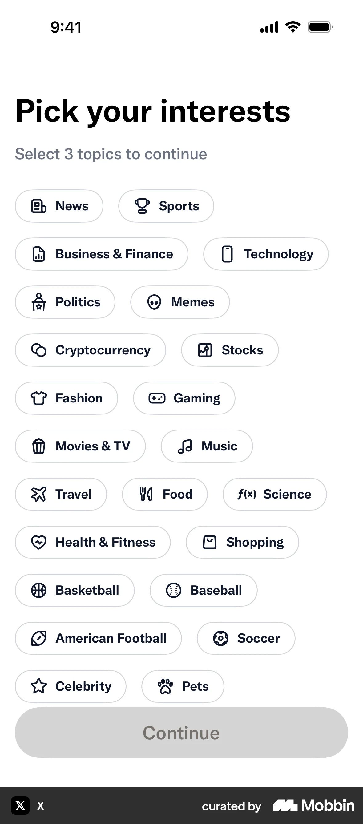 Onboarding on X (ios) screen 16