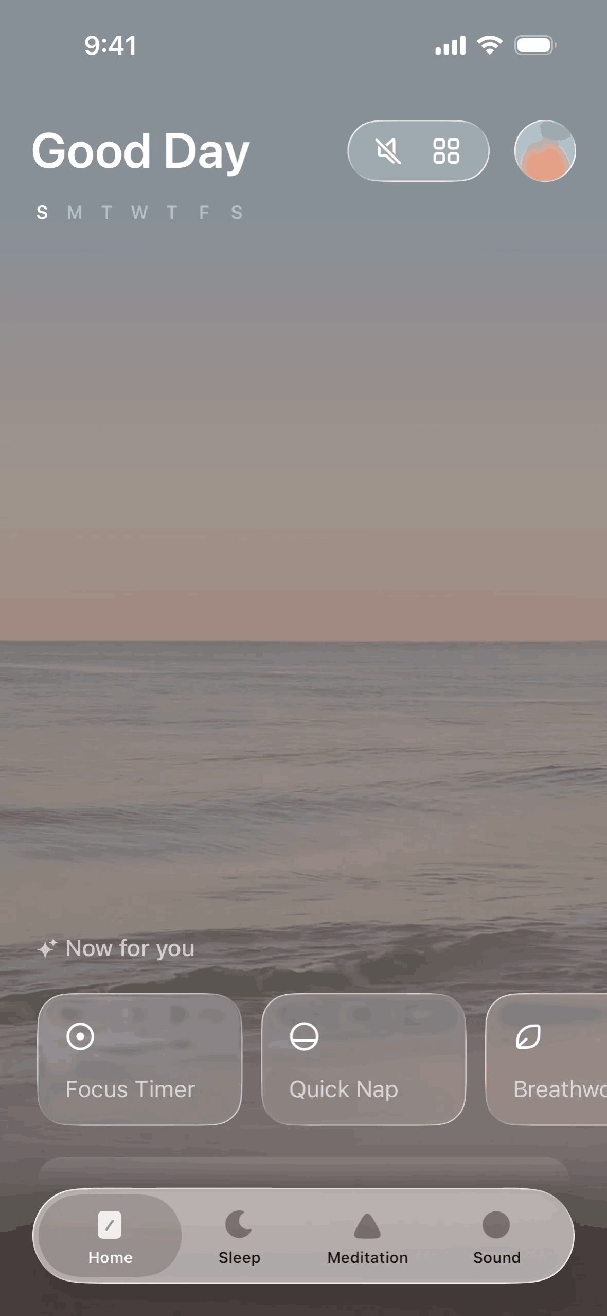 TIDE iOS Health & Fitness interface screenshot 1