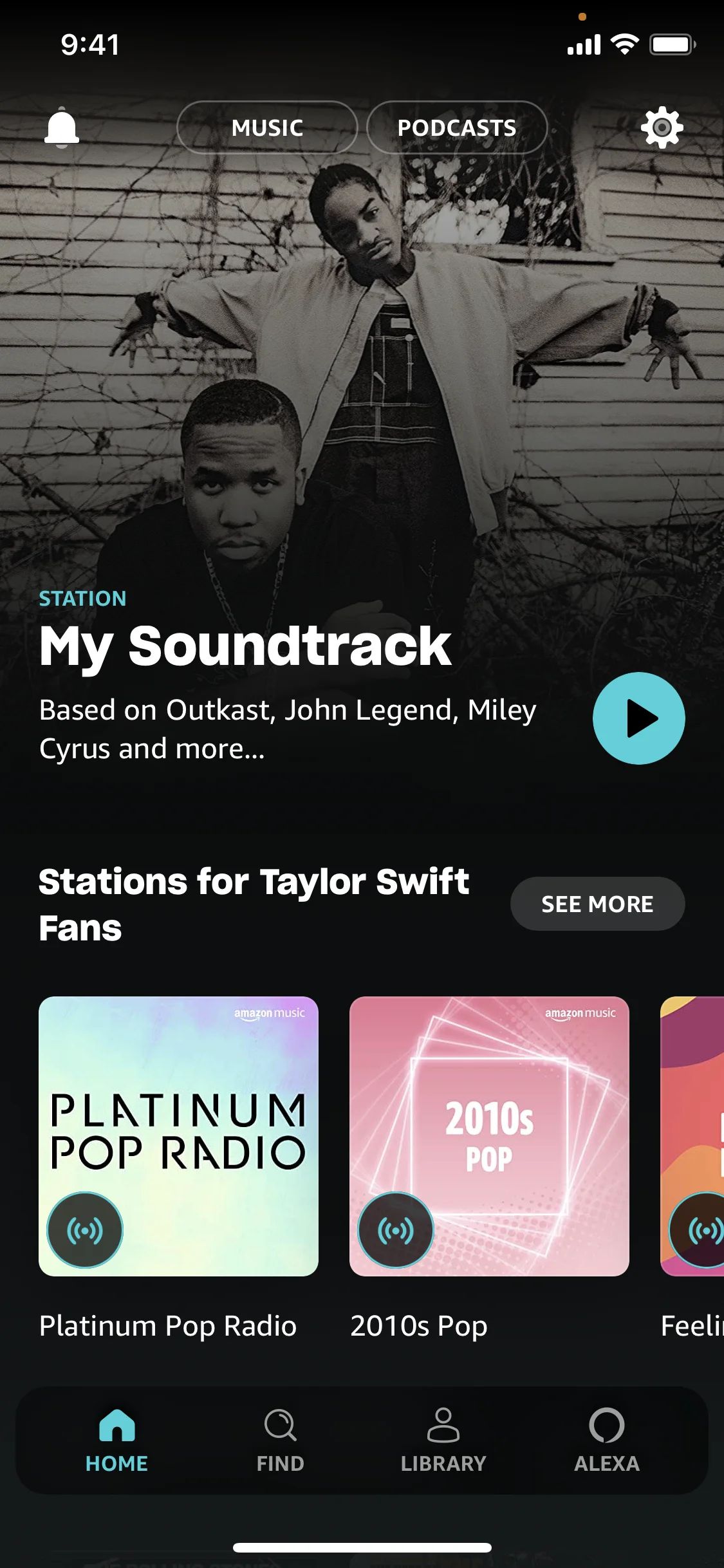 Personalizing listening experience on Amazon Music (ios) screen 9
